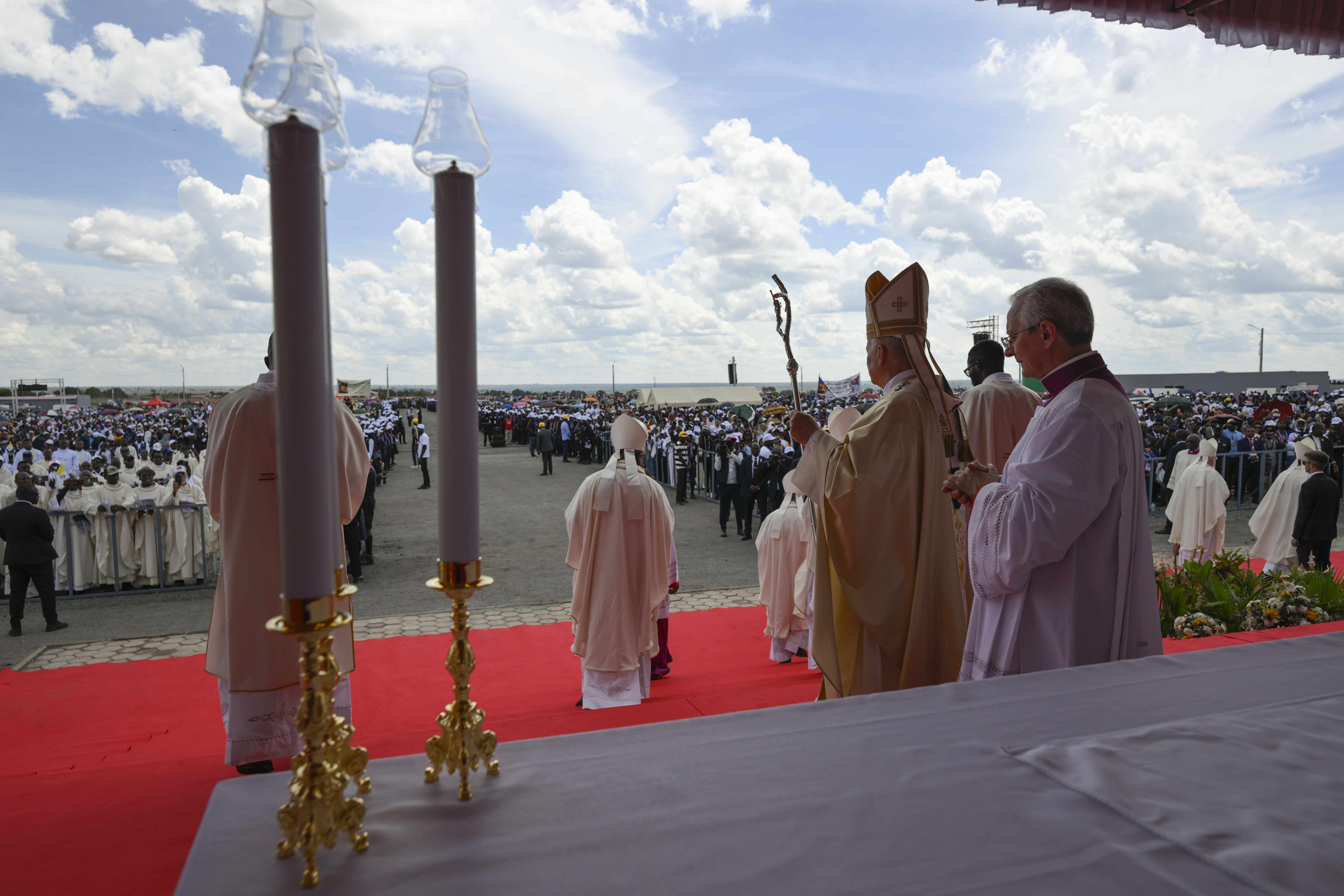 Pope Leo XIV celebrates Mass in Saurimo, Angola, on April 20, 2026. | Credit: Vatican Media