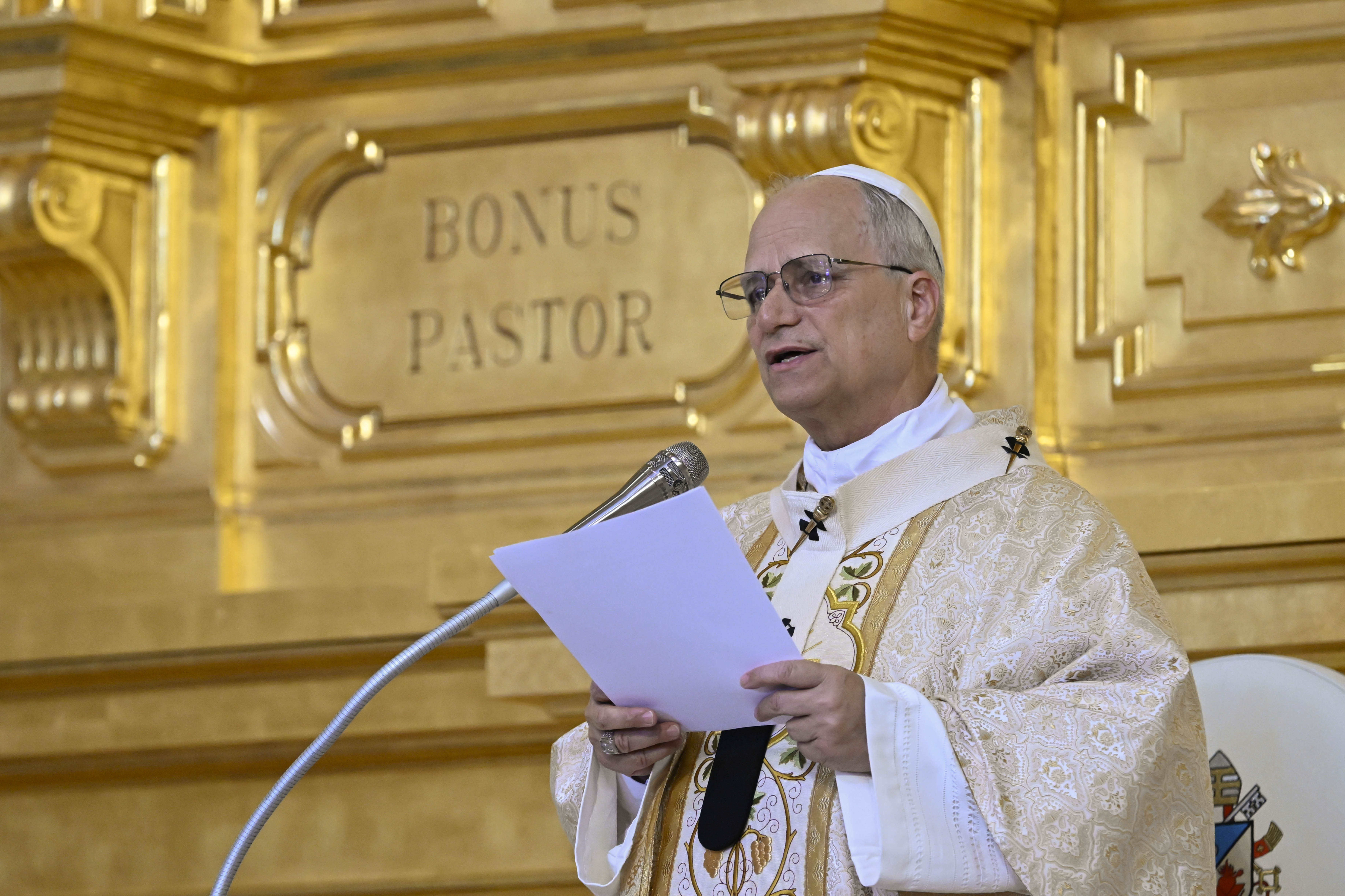 Pope Leo XIV speaks during Mass at the Basilica of the Immaculate Conception in Mengomeyén, Equatorial Guinea, Wednesday, April 22, 2026. | Credit: Vatican Media