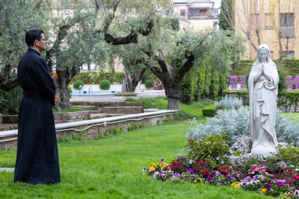 Father Carlos Gutiérrez López at the Legionaries of Christ headquarters in Rome. | Credit: Daniel Ibañez/EWTN News
