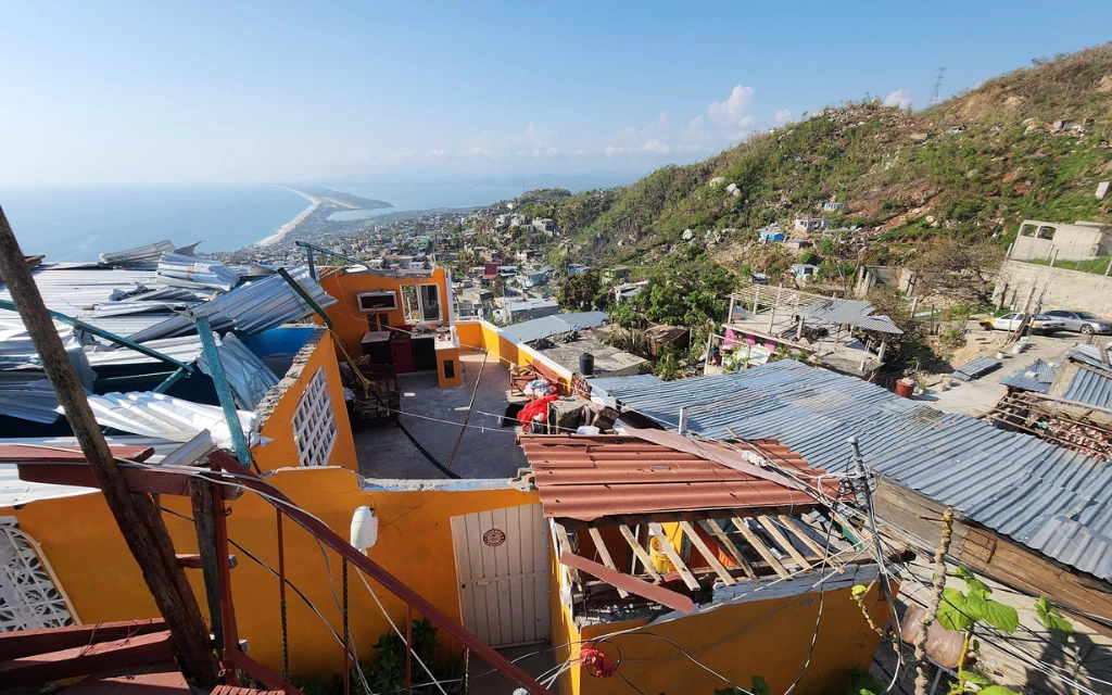Comunidad en Acapulco azotada por el huracán Otis. | Crédito: Jose Filiberto Velazquez Florencio