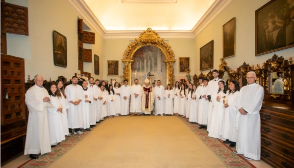 The group of new catechumens during the Easter Vigil in Getafe, Spain. | Credit: Diocese of Getafe
