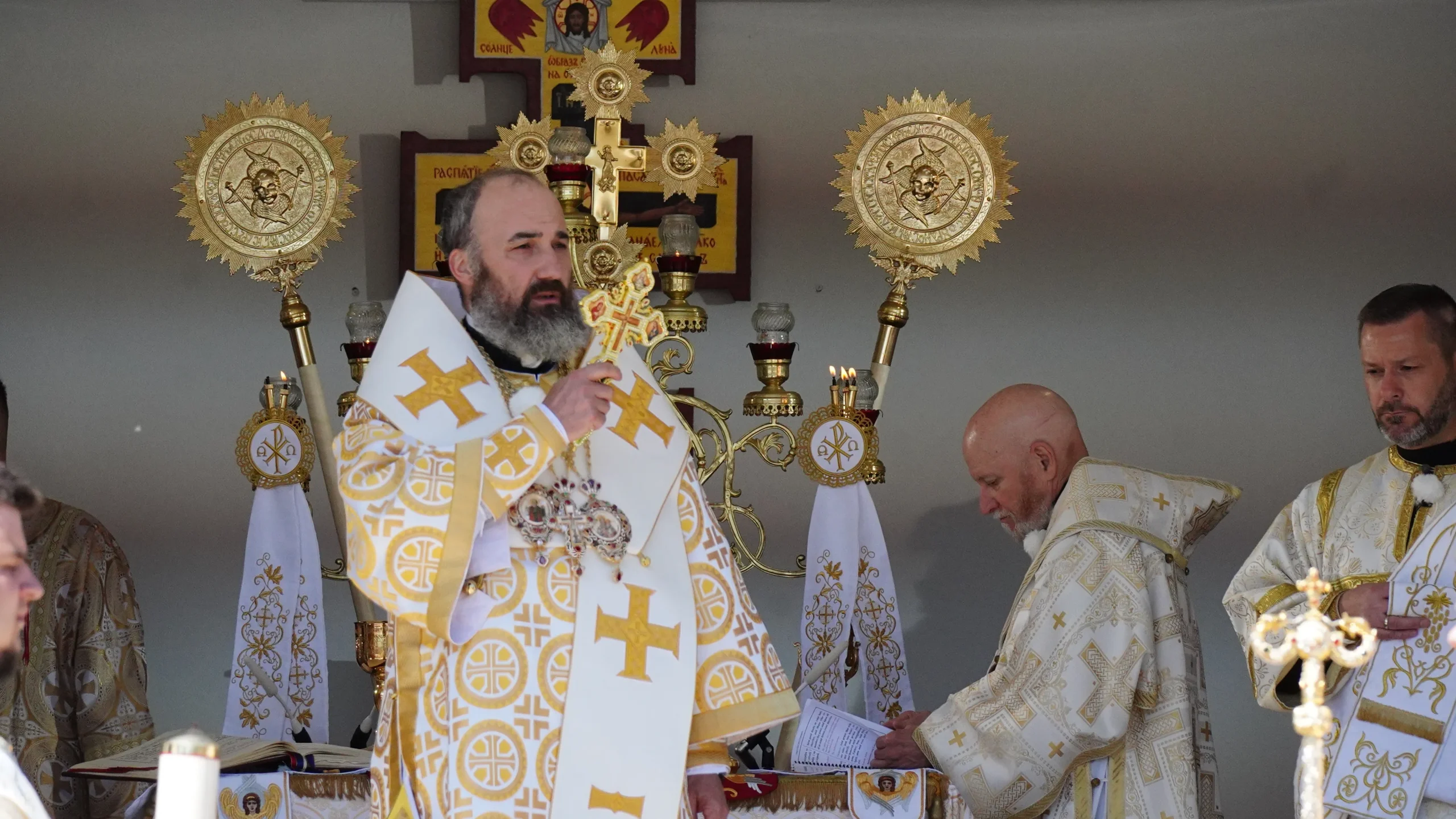 Metropolitan Archbishop Jonáš Maxim of Prešov celebrates the hierarchical Divine Liturgy on the 50th anniversary of the death of Blessed Vasil Hopko in Hrabské, Slovakia, on May 10, 2026. | Credit: Milan Dzurnák/Greek Catholic Archeparchy of Prešov