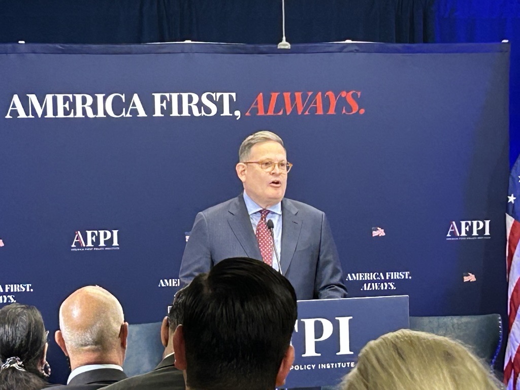 America First Policy Institute’s Alfonso Aguilar speaks at a May 14, 2026, forum on U.S. immigration enforcement and border security. | Credit: Ken Oliver-Méndez/EWTN News