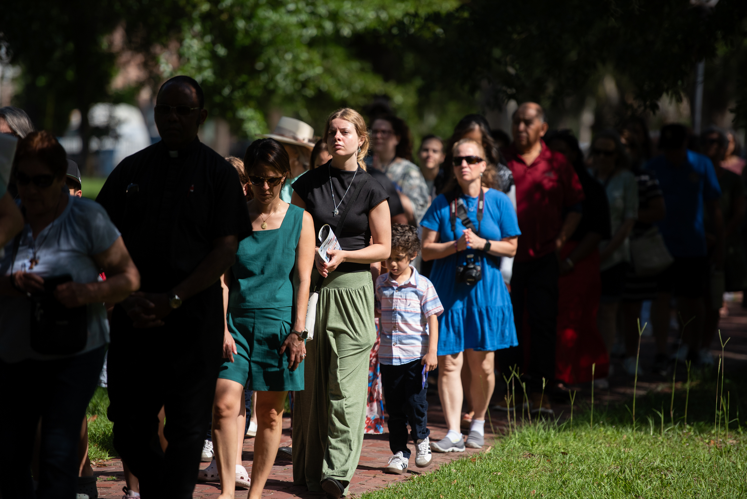 Pilgrims process through Hanover Square in Brunswick, Georgia, during events honoring the Georgia Martyrs on May 26, 2026. | Credit: Jeffrey Bruno