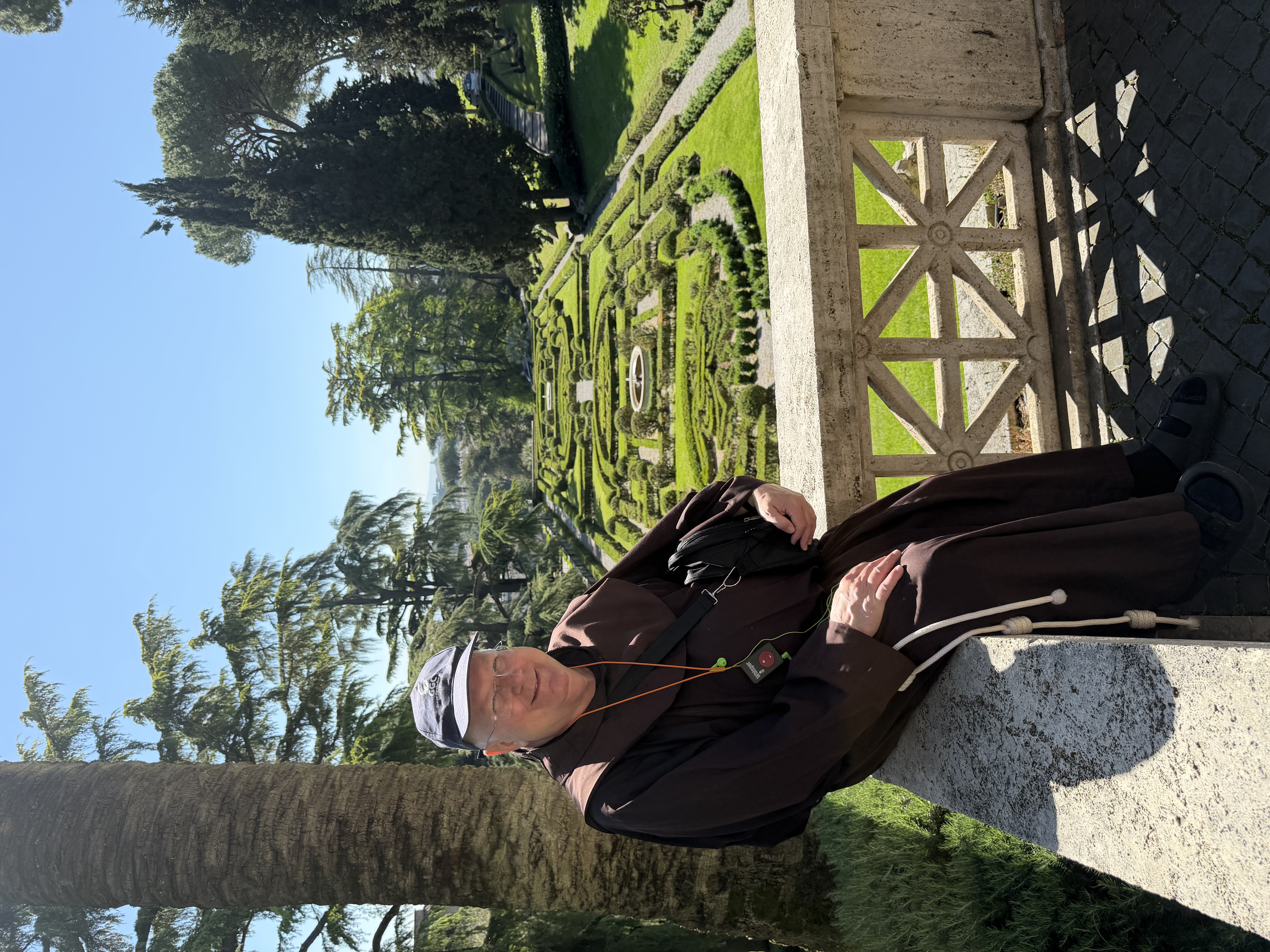 Franciscan Father David Wathen at the Vatican Gardens in Rome. | Credit: Stephanie Green