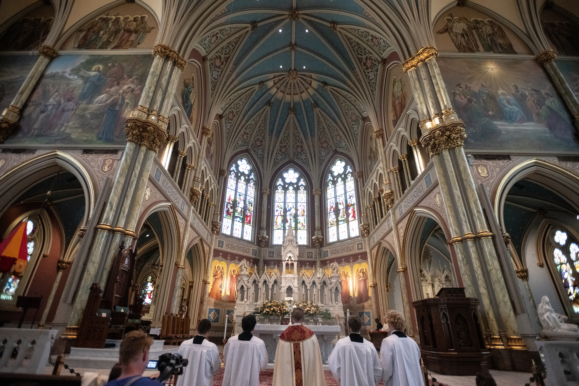 The Blessed Sacrament is set upon the altar of the Cathedral Basilica of St. John the Baptist on May 27, 2026. | Credit: Jeffrey Bruno