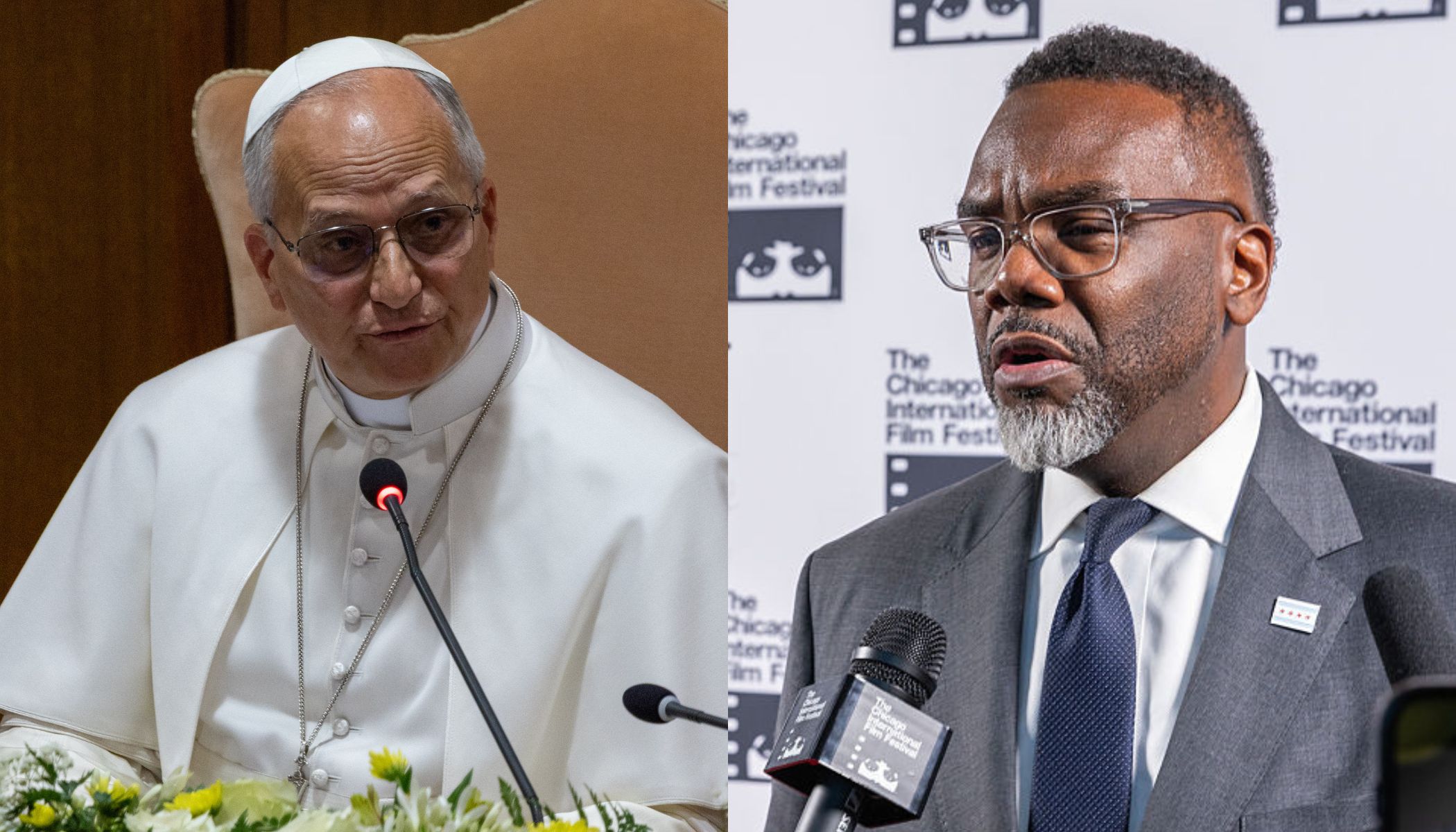 Pope Leo XIV meets with Chicago Mayor Brandon Johnson
