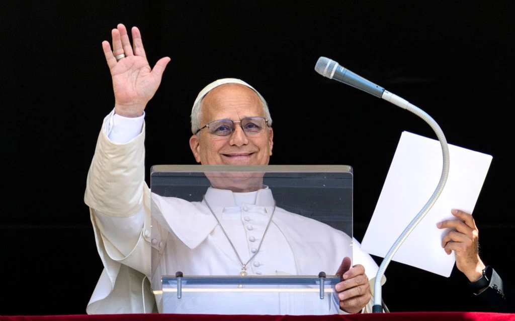 El Papa León XIV durante el rezo del Ángelus este domingo en el Vaticano. | Crédito: Vatican News.