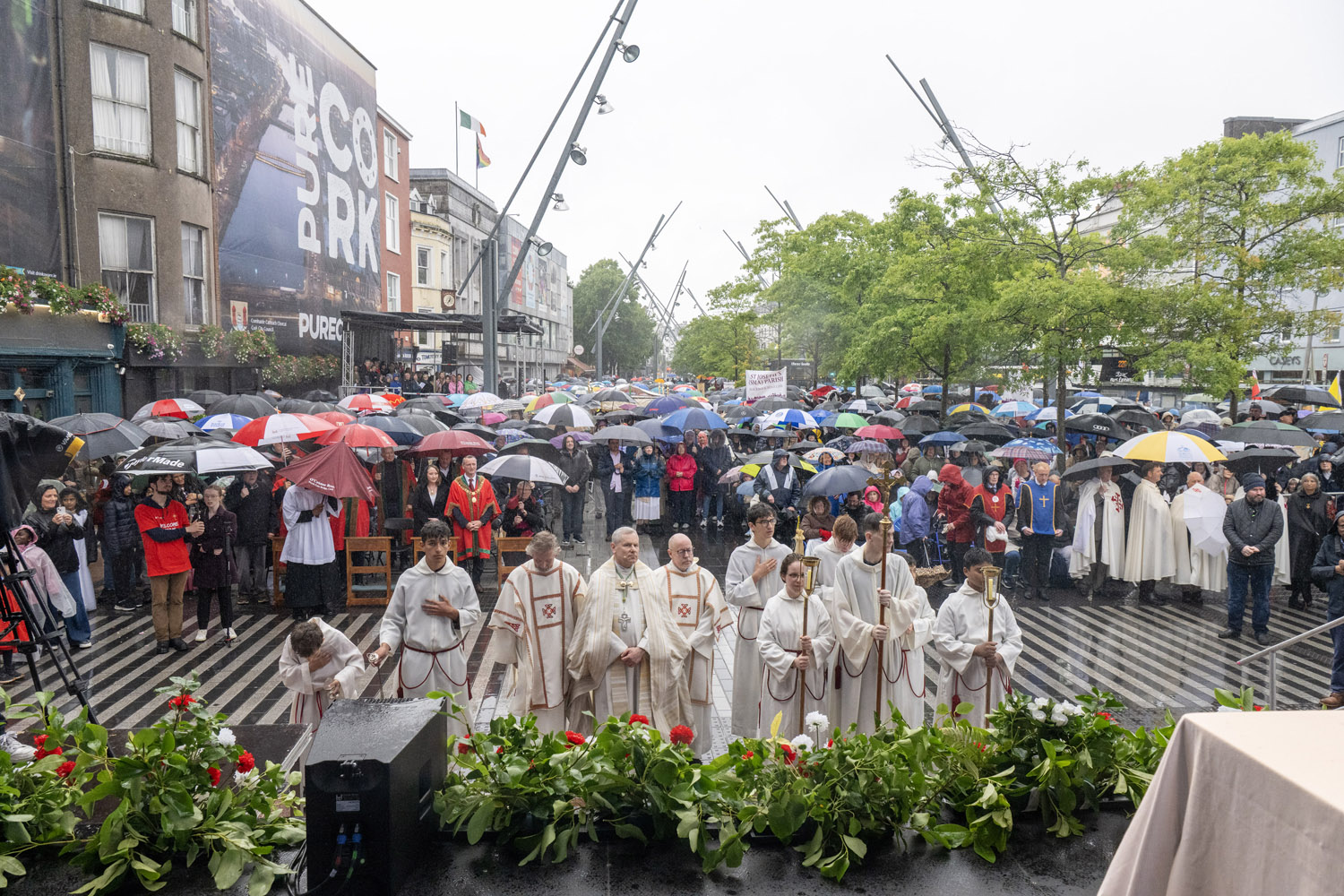 Organizers of the 100th Eucharistic procession in Cork, Ireland, estimated the 2026 procession on June 7 from the City's North Cathedral to the Grand Parade attracted about 5,000 people. | Credit: Brian Lougheed