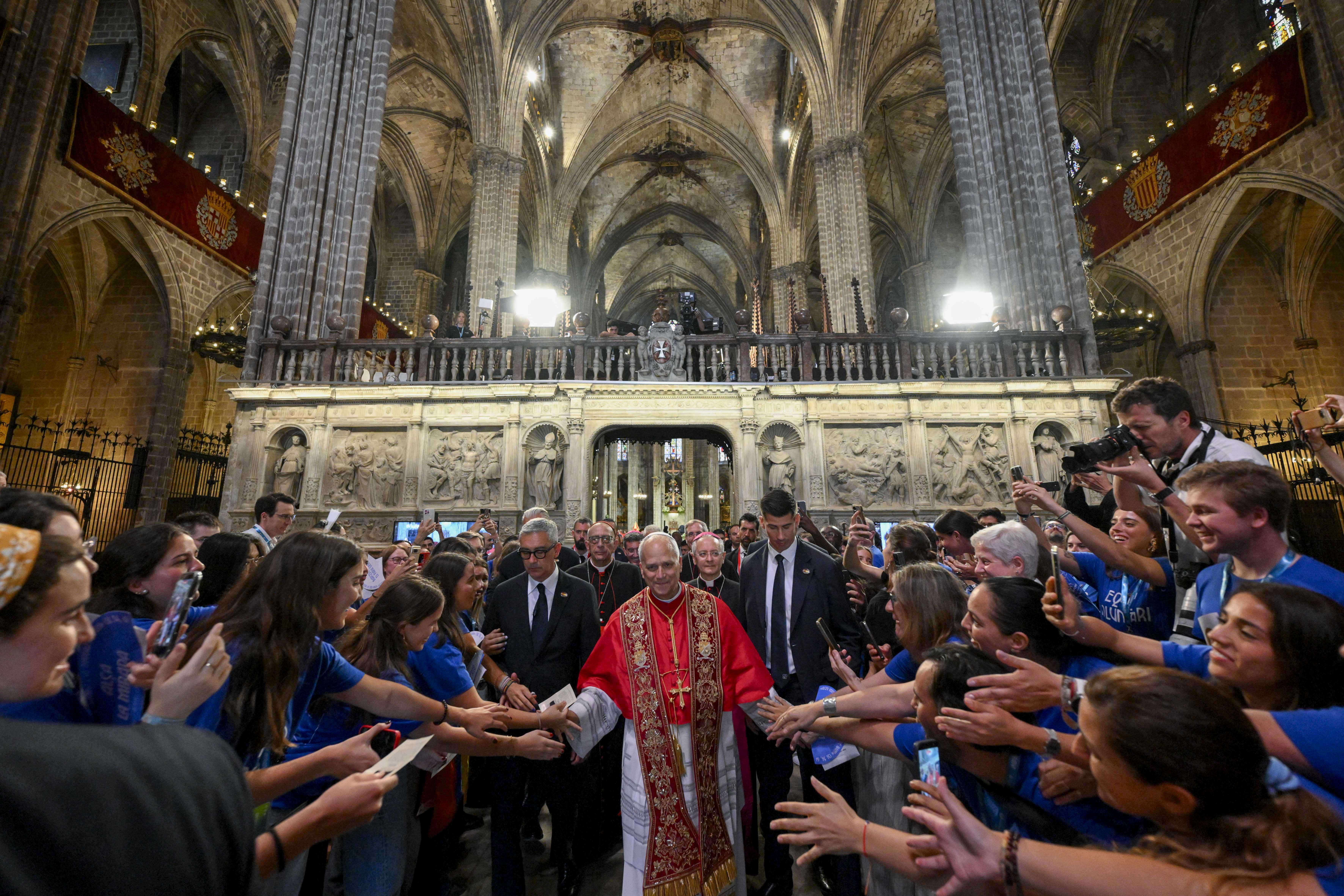 PHOTOS: Pope Leo XIV meets lawmakers, visits historic Cathol