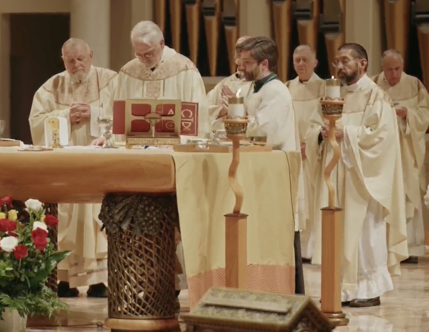 Archbishop Paul Coakley celebrates Mass with U.S. bishops to consecrate the nation to the Sacred Heart of Jesus on June 11, 2026, in Orlando, Florida. | Credit: USCCB/YouTube/screenshot