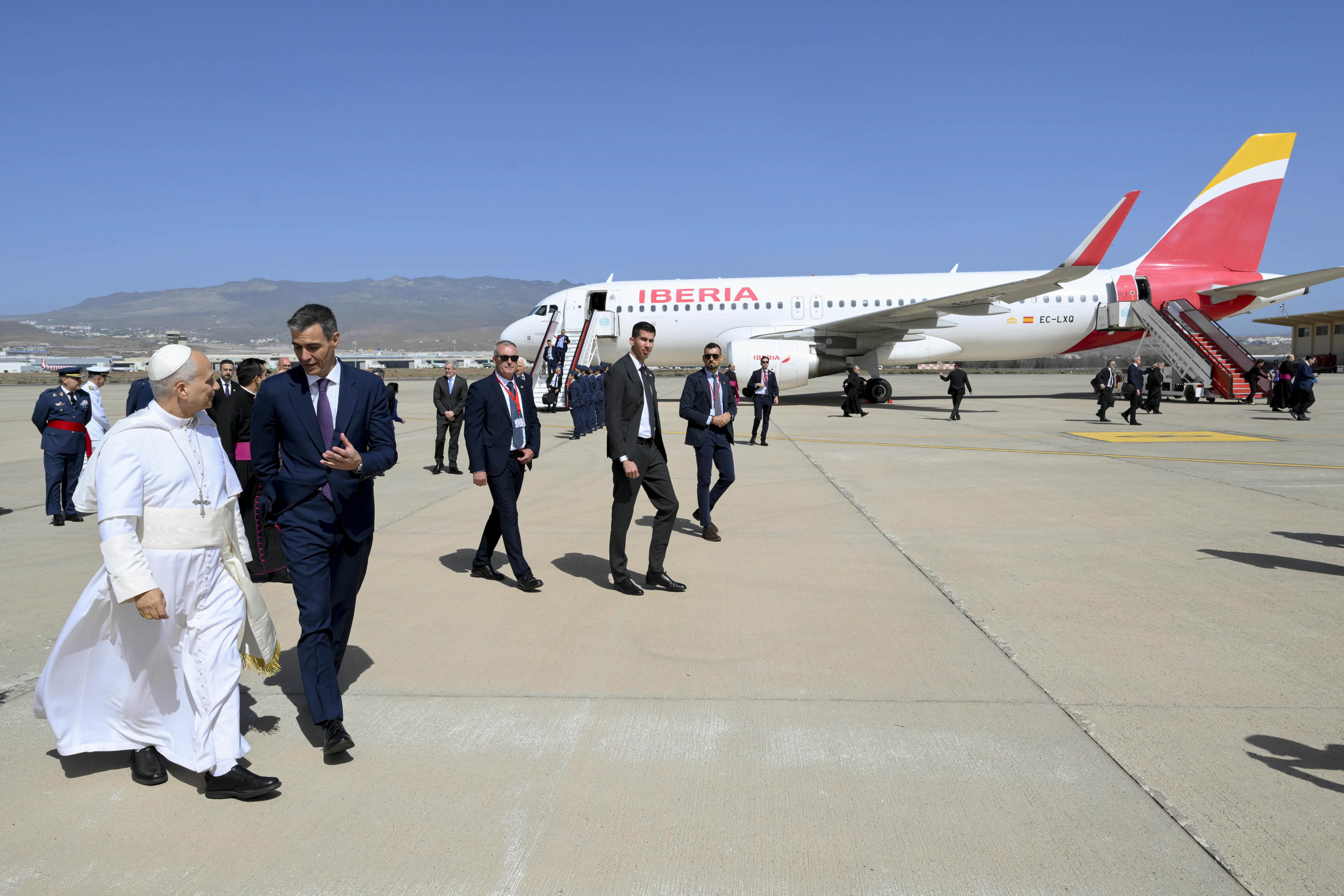 Pope Leo XIV arrives in the Grand Canary Islands, June 11, 2026. | Credit: Vatican Media