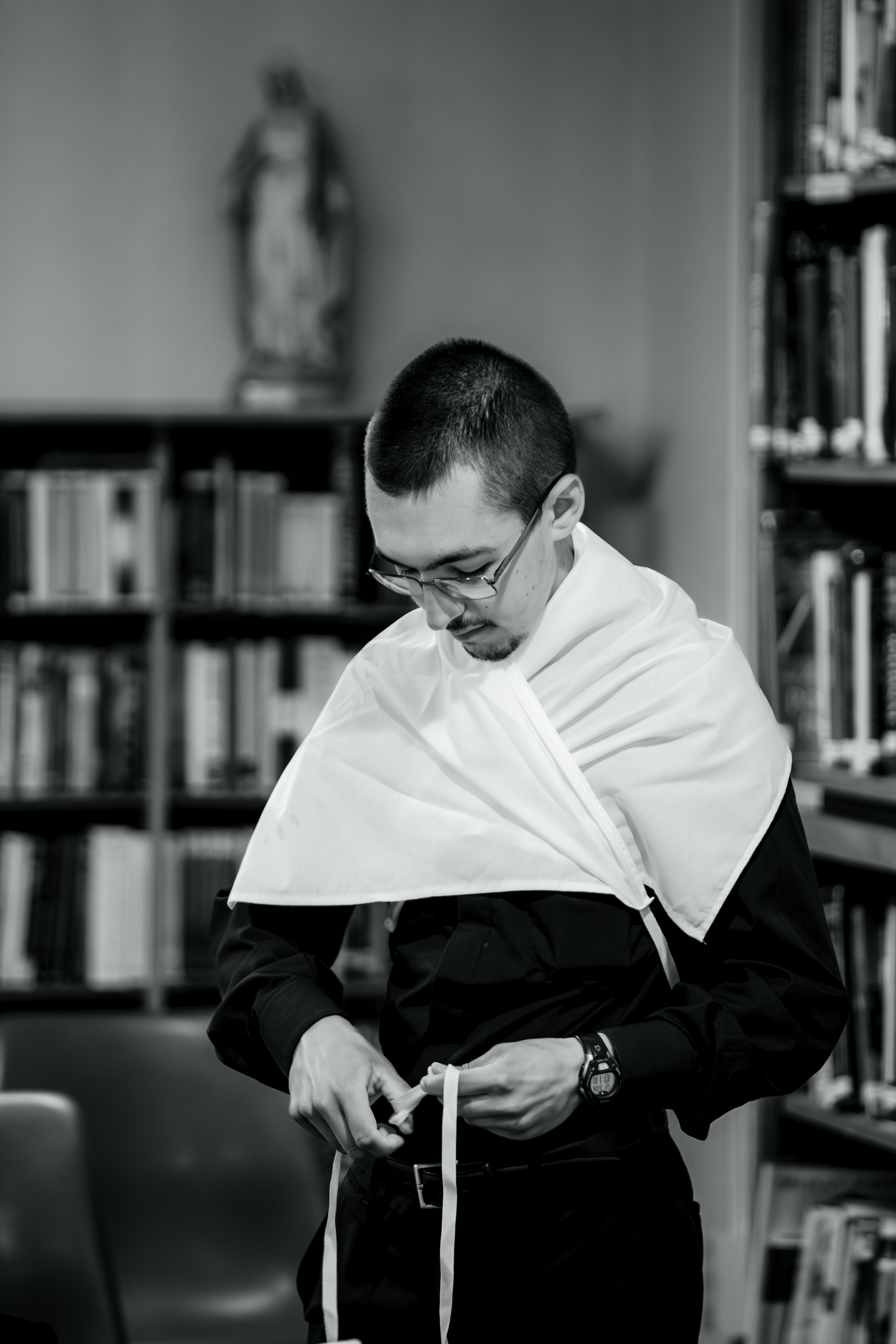 Peter Randolph prepares for his ordination to the priesthood on June 6, 2026, in East Lansing, Michigan. | Credit: Valerie Hendrickson