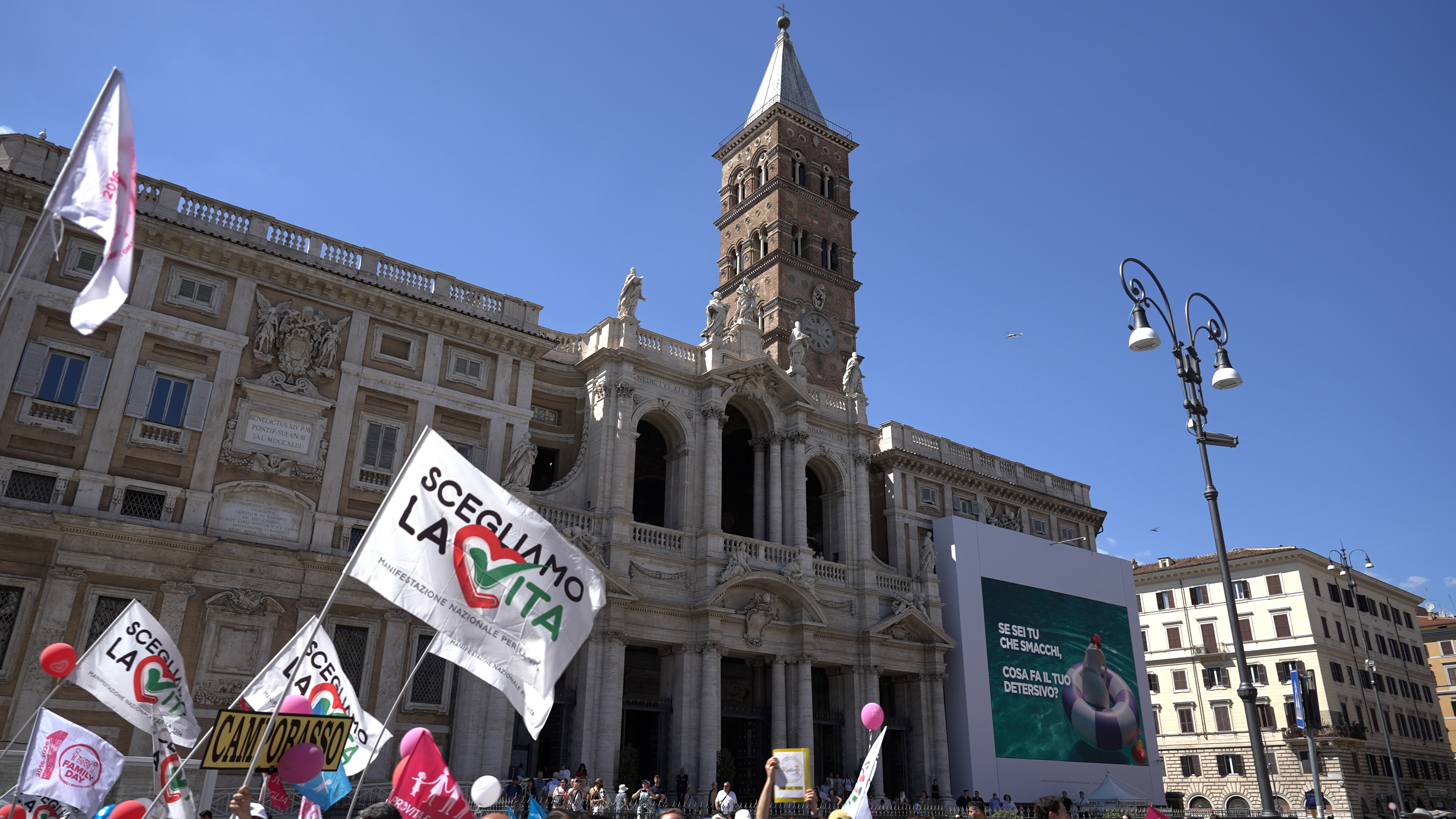 The flag of the pro-life march