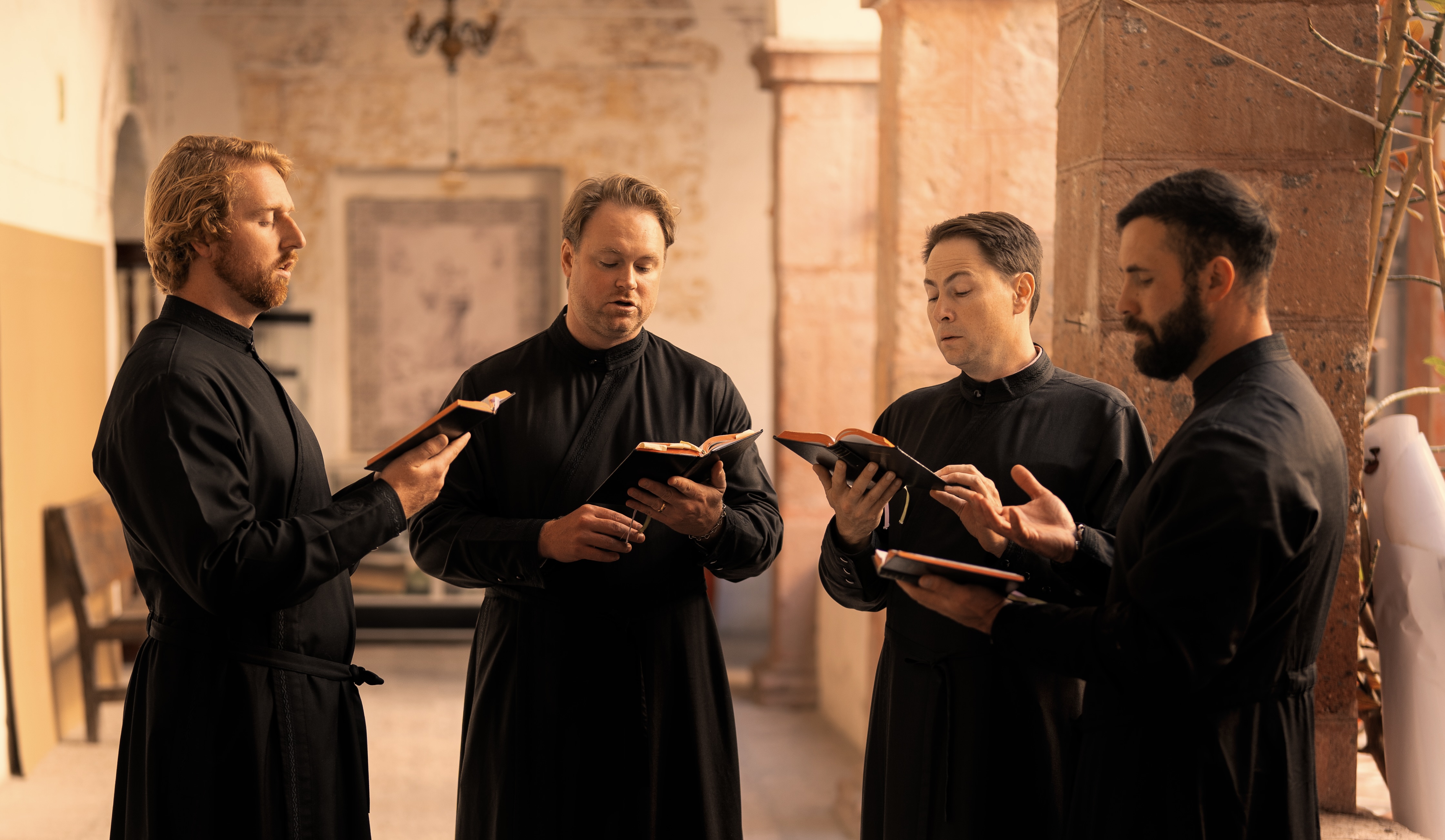 Giorgio Navarini, right, sings with his chant group Floriani Sacred Music, a group founded to bring about a revival of Catholic sacred chant. | Credit: Photo courtesy of Floriani Sacred Music