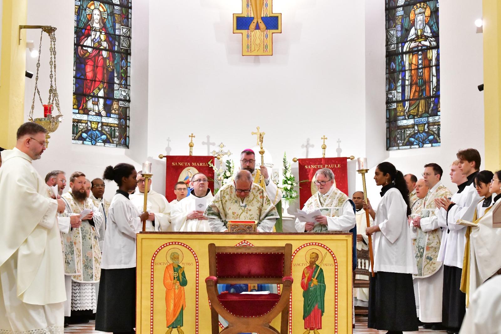 Bishop Fredrik Hansen of Oslo, Norway, presides at the consecration of St. Paul’s Church in Bergen, Norway, on June 28, 2026. | Credit: Hoang Van Nguyen