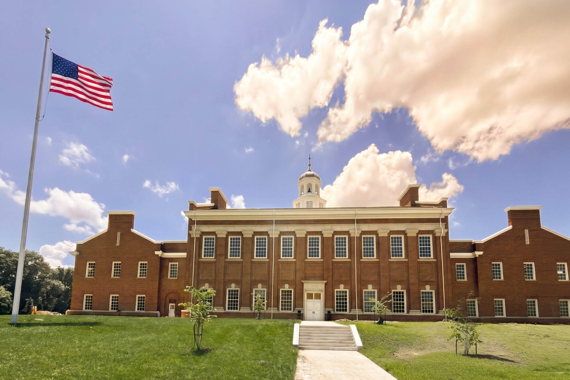 Benedictine Collegeʼs new library is designed to simultaneously honor the Catholic intellectual tradition and the principles of American liberty. | Credit: Courtesy of Benedictine College