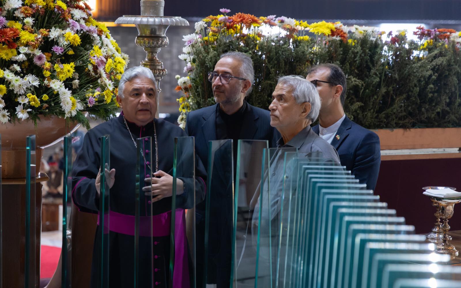 Monsignor Edgar Alan Valtierra López accompanies the Iranian delegation during a tour of Our Lady of Guadalupe Basilica. | Credit: Our Lady of Guadalupe Basilica
