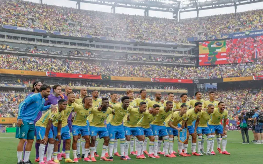 La selección de Brasil el día del partido que perdió con Noruega por 2 a 1 , en los octavos de final del Mundial, el 5 de julio. Crédito: Rafael Ribeiro / CBF.