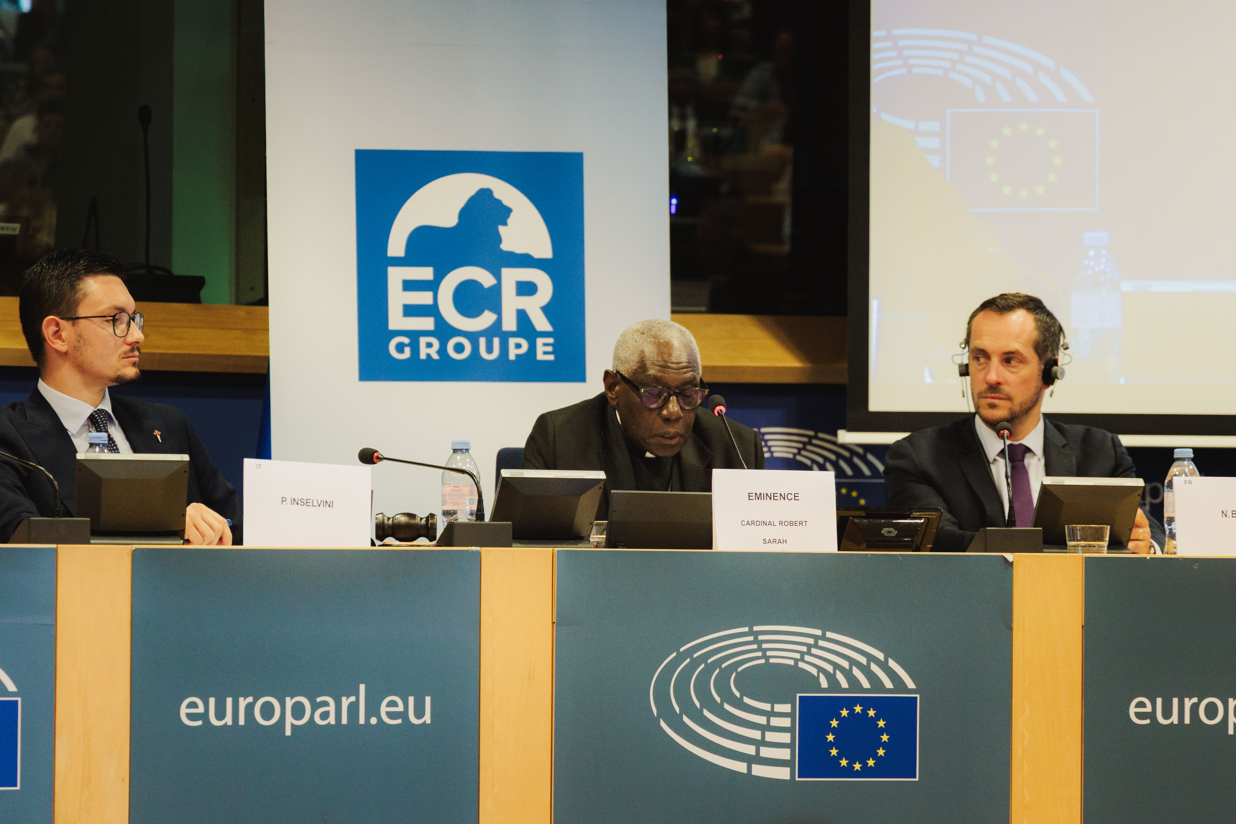 Cardinal Robert Sarah delivers his remarks during the discussion 