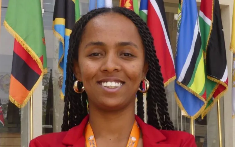 Hayat Abdi is a delegate at the AMECEA assembly representing Ethiopiaʼs youth, July 20, 2026. | Credit: ACI Africa