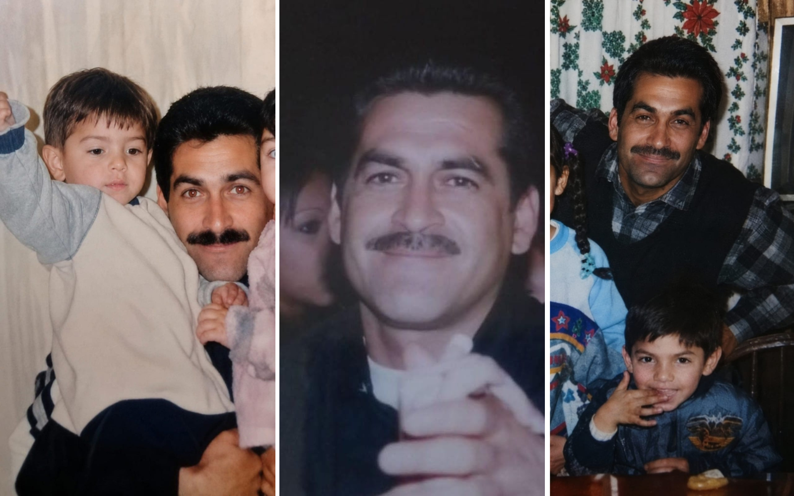 Fotografías del diácono Javier Álvarez Armendáriz cuando era niño junto a su padre, antes de que fuera secuestrado por un grupo armado en 2009. Crédito: Javier Álvarez Armendáriz