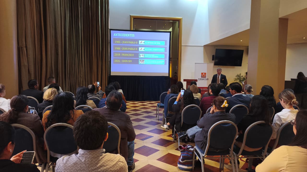 I Jornada Especializada de Turismo Religioso, organizada el martes 3 de agosto por la Cámara Nacional de Turismo del Perú (CANATUR) y la Red Mundial de Turismo Religioso. Crédito: Diego Lopez Marina/EWTN News.
