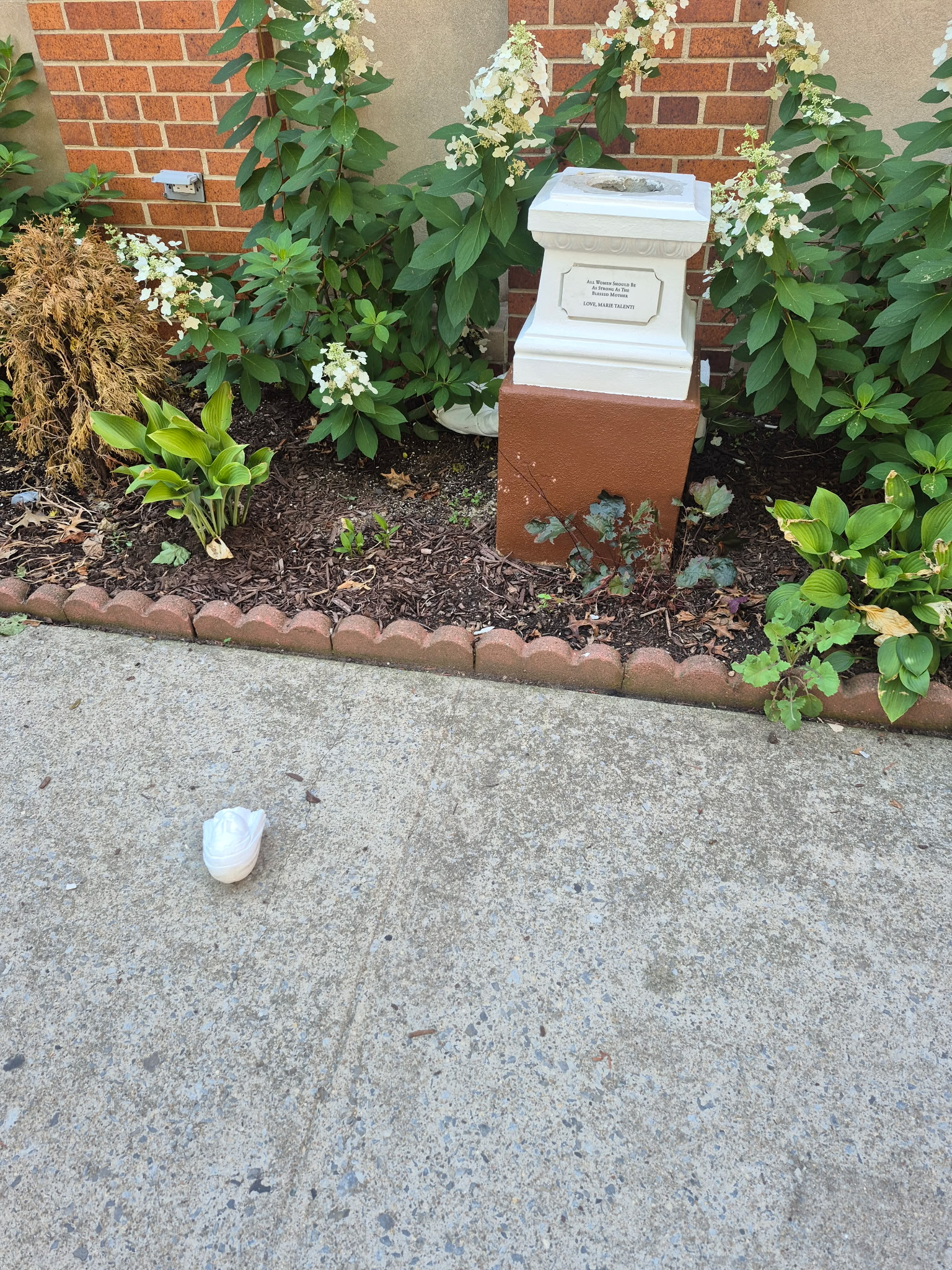 A statue of the Blessed Mother lies in pieces after a vandalism incident at St. Rita Catholic Church in New York City, Aug. 1, 2026. | Credit: Photo courtesy of the Diocese of Brooklyn/St. Rita Catholic Church
