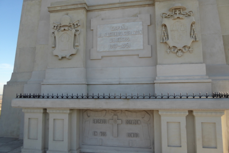 The inscriptions that appear on the foundation of the monument to the Sacred Heart of Jesus in Spain. | Credit: Photo courtesy of the Diocese of Getafe