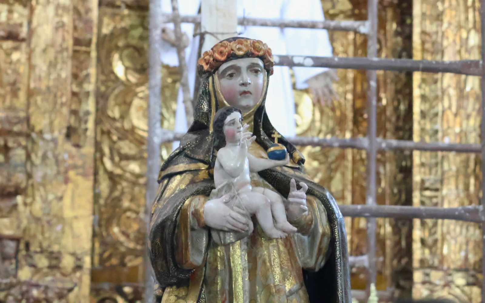 Image recovered of Saint Rose of Lima from the chapel of Saint Monica in Hidalgo. Credit: Alonso Ángeles / Luz de Luz