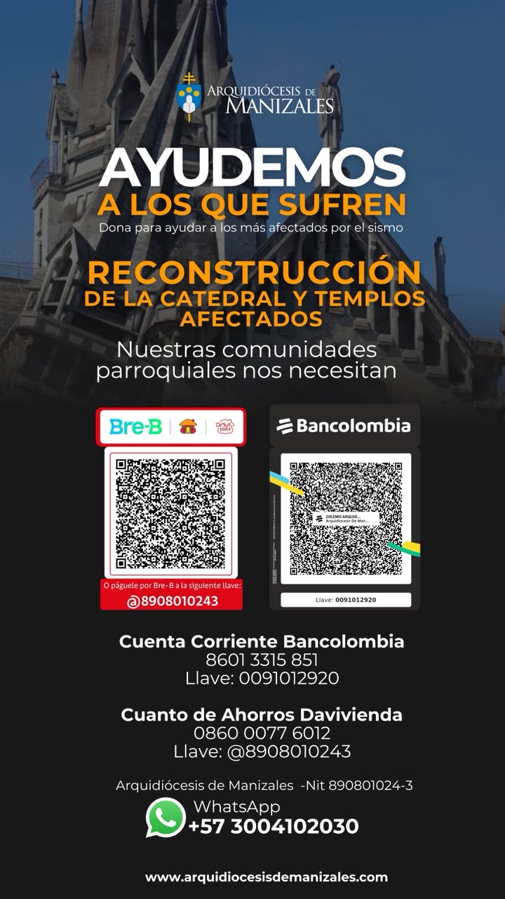 Canales para ayudar a las parroquias de Manizales.