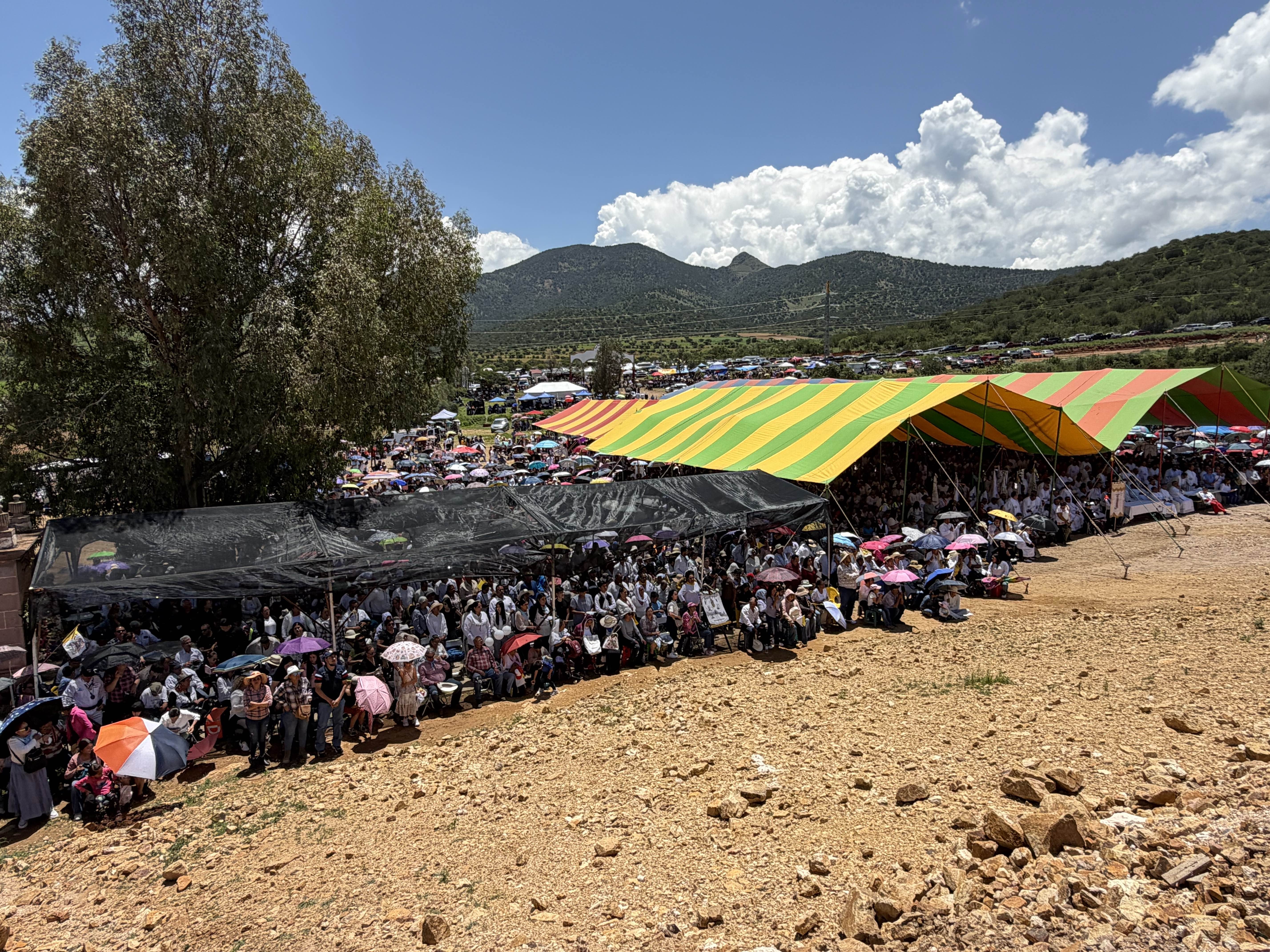 Thousands of the faithful attend the Mass marking the centenary of the martyrdom of four Mexican saints on Aug. 15, 2026, at Puerto de Santa Teresa, Zacatecas. | Credit: Photo courtesy of Father Rafael López