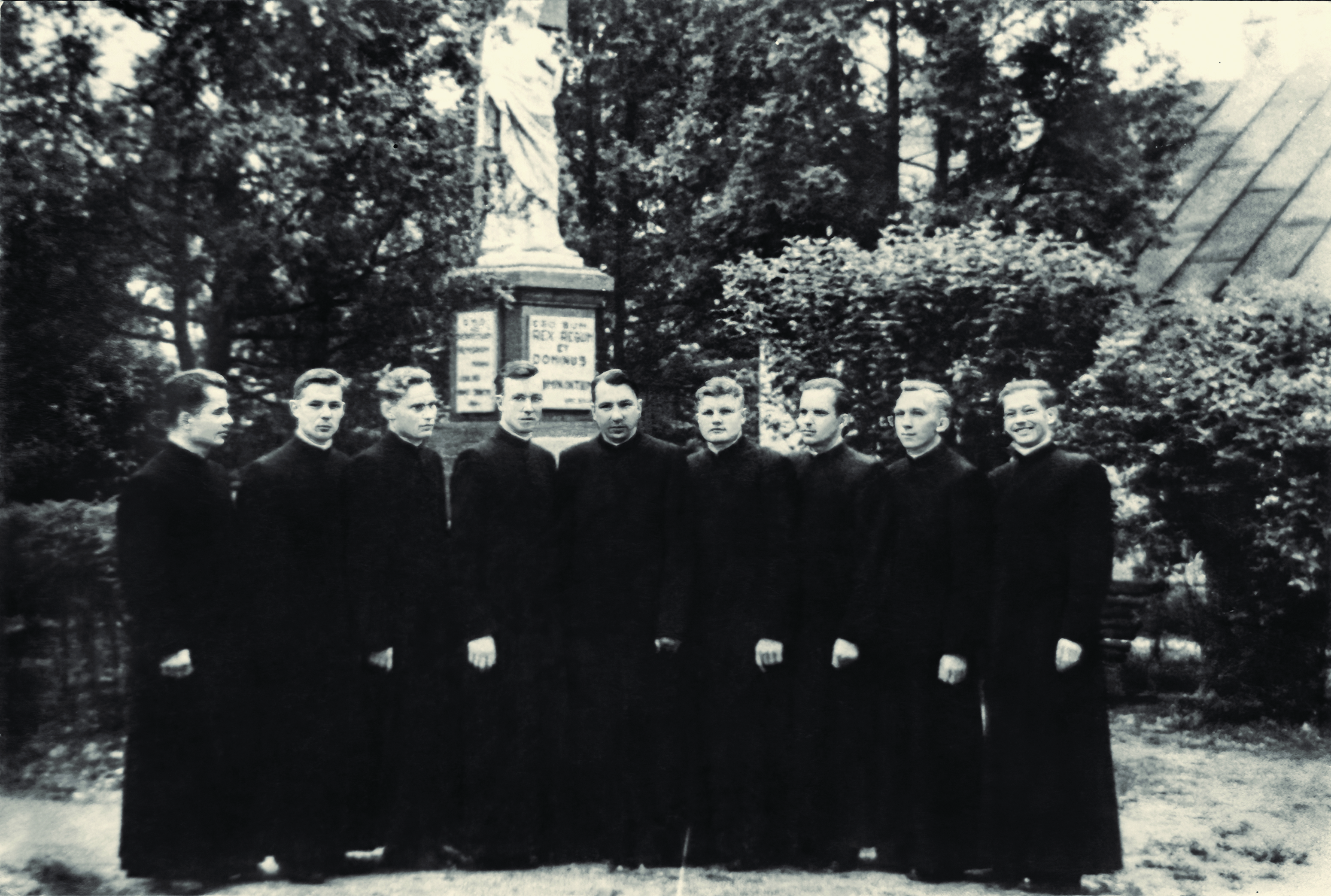 Sigitas Tamkevičius, first from left, stands with fellow seminarians at his ordination to the priesthood in May 1962. | Credit: Photo courtesy of Cardinal Sigitas Tamkevičius