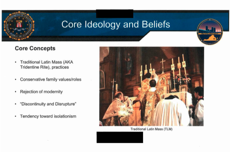 Part of an internal FBI presentation related to the bureau's 2023