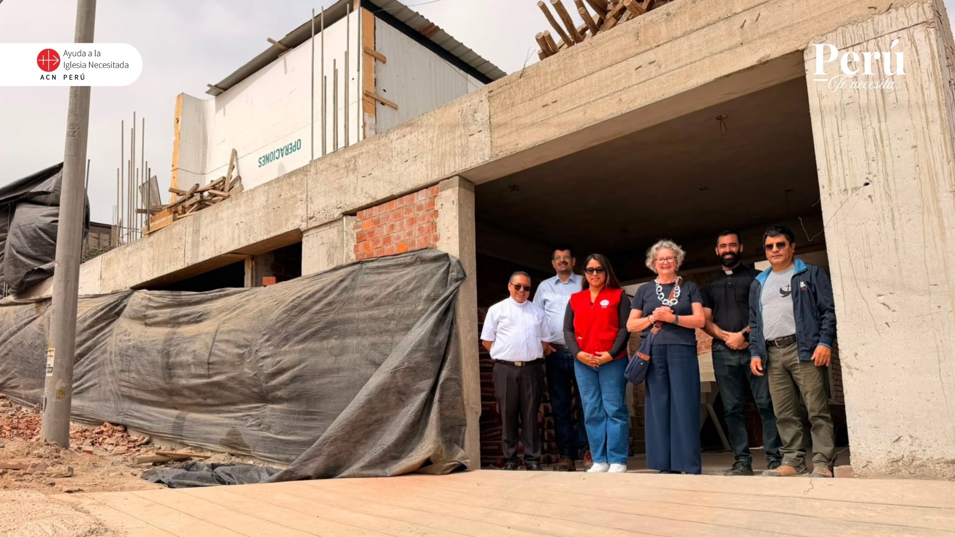 Primera etapa de construcción del Centro Pastoral y Casa Cural de la Cuasiparroquia Virgen de la Paz. Crédito: ACN Perú