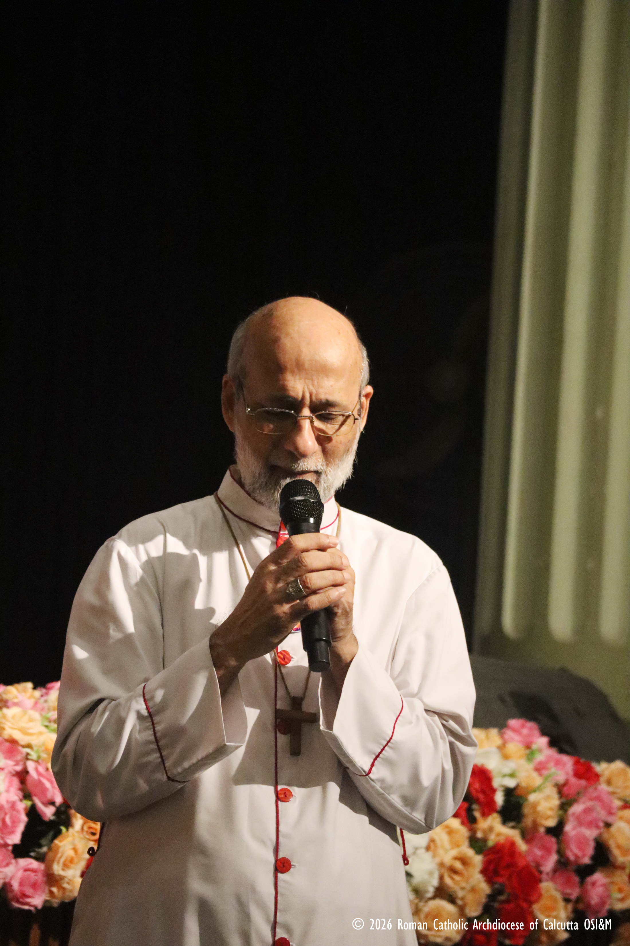 Archbishop Elias Frank speaks at the premiere of the new documentary 