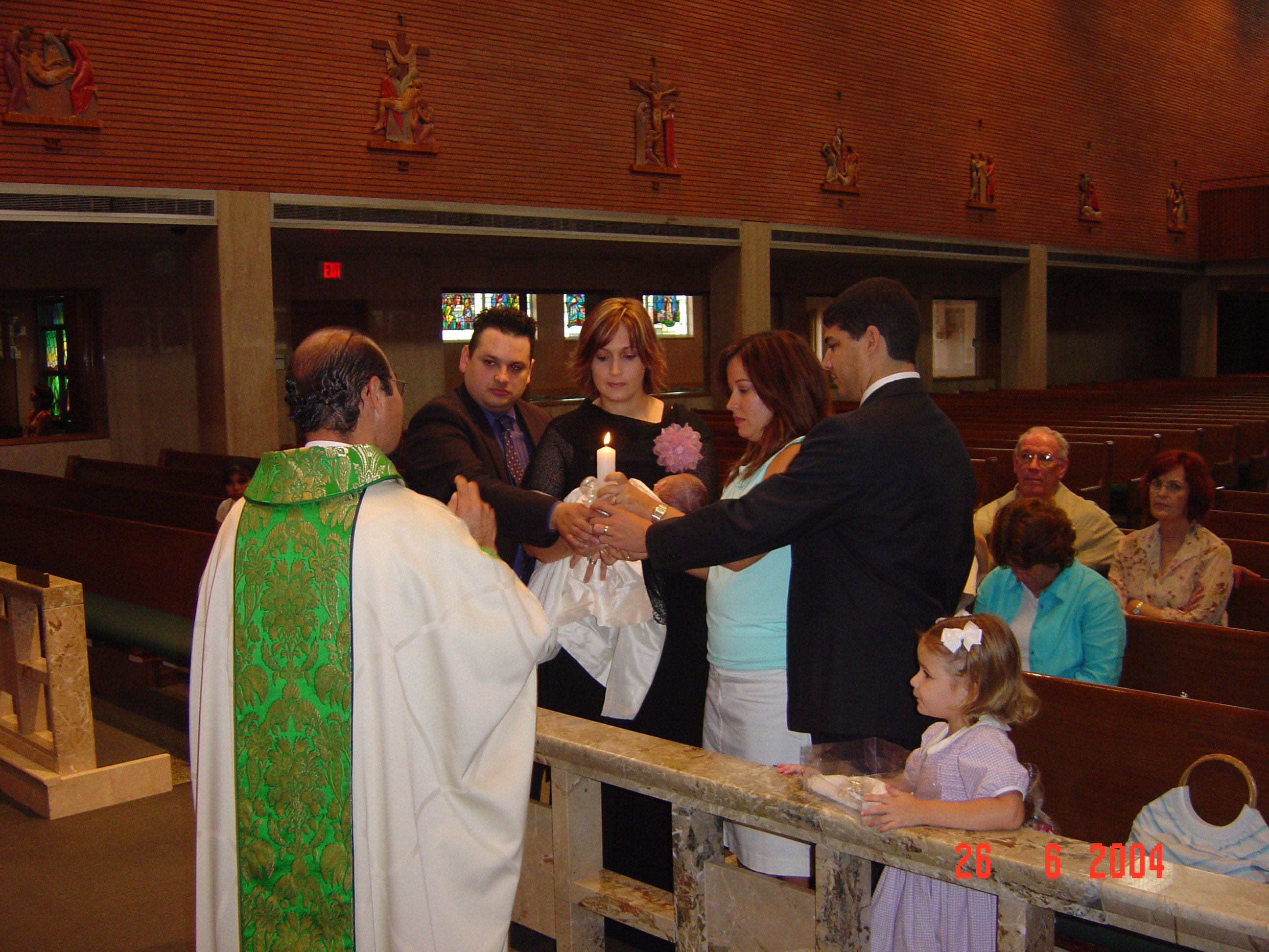 Baptism of their son, Federico Celis, on June 26, 2004. Credit: Courtesy.