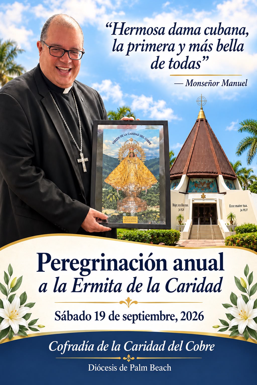 Afiche para la peregrinación a la Ermita en Miami. Crédito: Diócesis de Palm Beach.