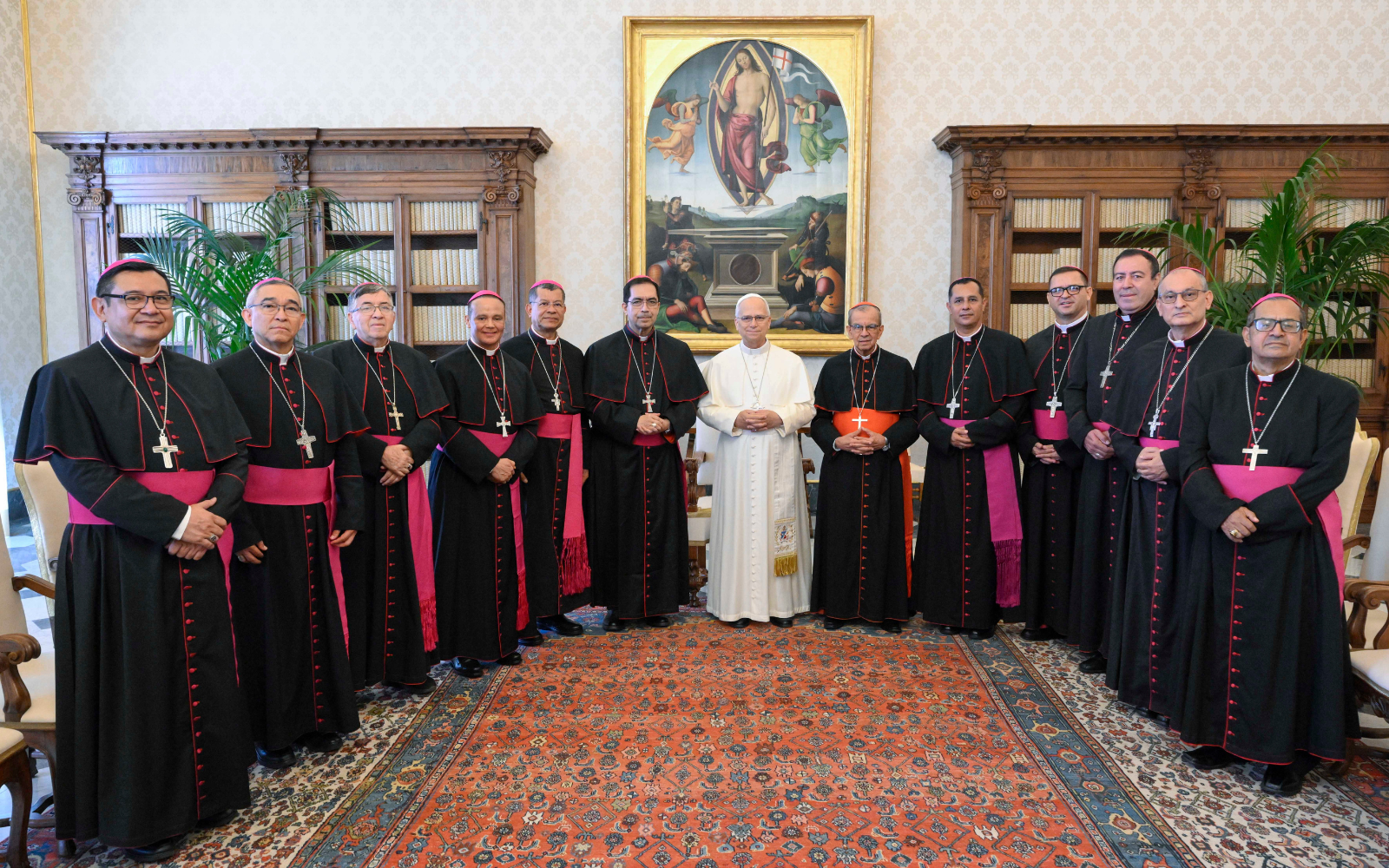 Obispos salvadoreños en reunión con el Papa León XIV este 11 de septiembre de 2026. Crédito: Vatican Media.
