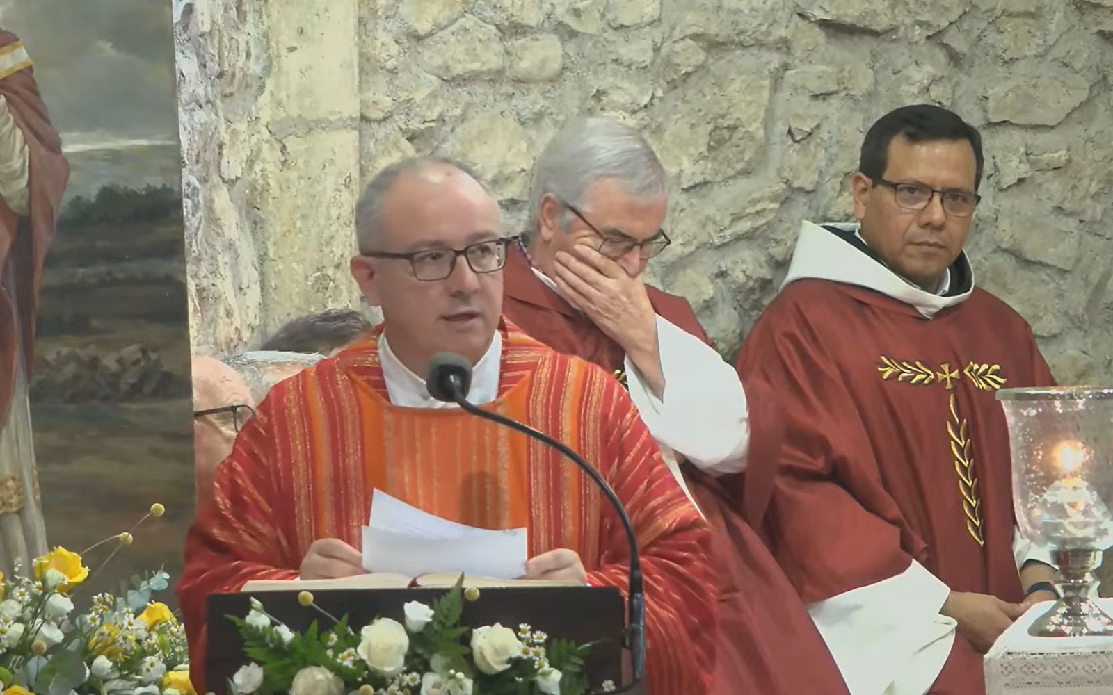 Fray Francesco Ielpo, custodio de Tierra Santa, en el Santuario de Santo Toribio de Liébana (España). | Crédito: Diócesis de Santander.