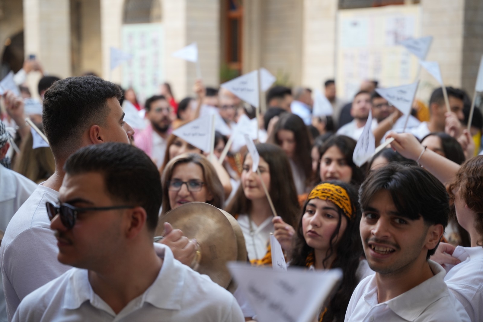 The sixth Baghdeda Youth Festival concluded Saturday, Sept. 12, 2026, with a large faith procession that brought together nearly 700 young men and women, led by Bishop Benedictus Younan Hanno of the Syriac Catholic Diocese of Mosul and its dependencies, along with former diocesan bishops Yohanna Boutros Moshe and Georges al-Qass Moussa, priests, religious men and women, and thousands of faithful. | Credit: Ragheed Nenwaya/ACI MENA