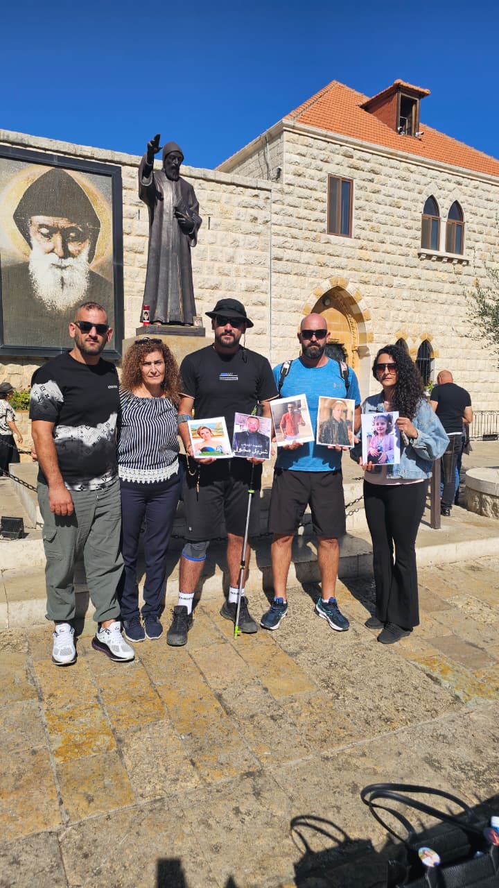 Anthony Jarjour and fellow pilgrims at the St. Charbel Shrine in Lebanon in 2026. | Credit: Photo courtesy of Anthony Jarjour
