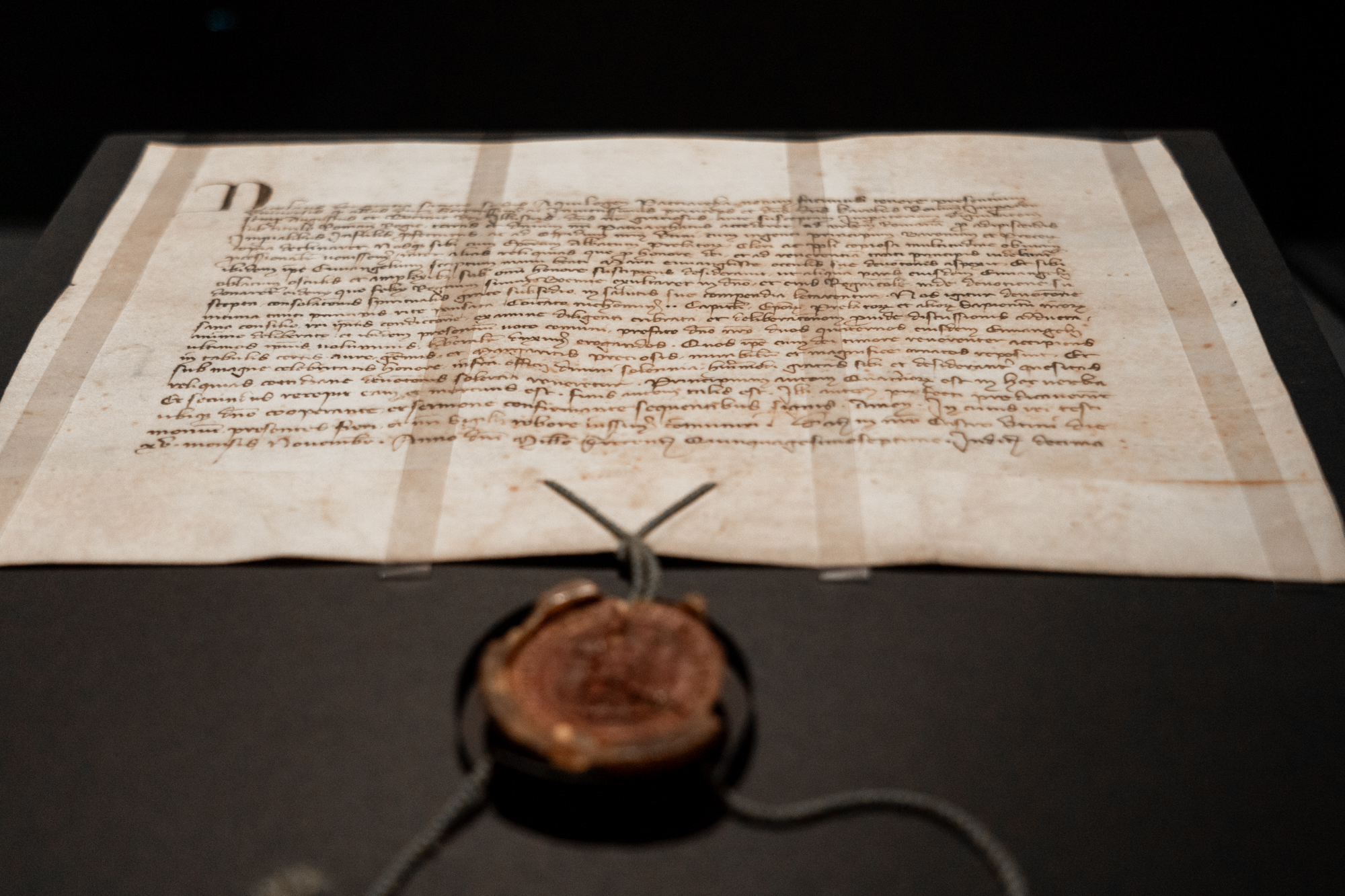 Documentos presentes en la exposición sobre el traslado del códice medieval de San Marcos a Praga. Crédito: Cedida por Tseng Kuang Yi.