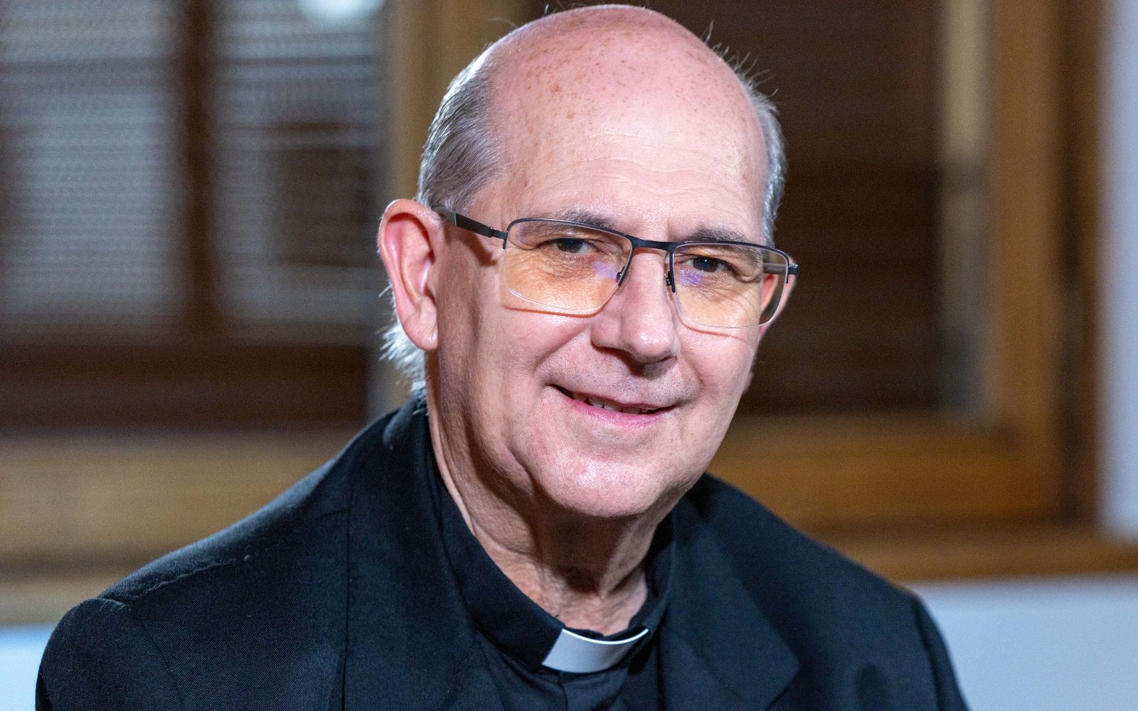 Mons. Troccoli durante la entrevista con EWTN Noticias. Crédito: Daniel Ibañez/EWTN Noticias.
