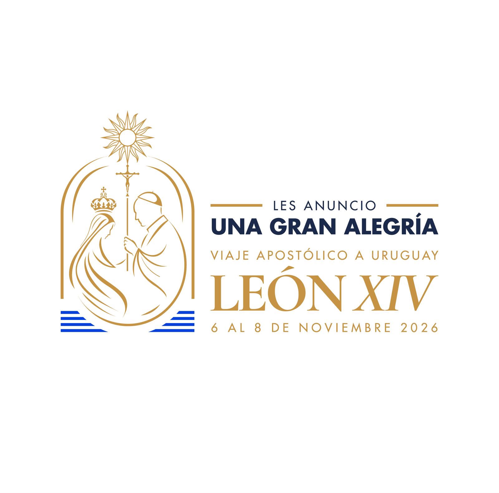 Isologotipo del viaje del Papa León XIV a Uruguay. Crédito: Conferencia Episcopal del Uruguay.