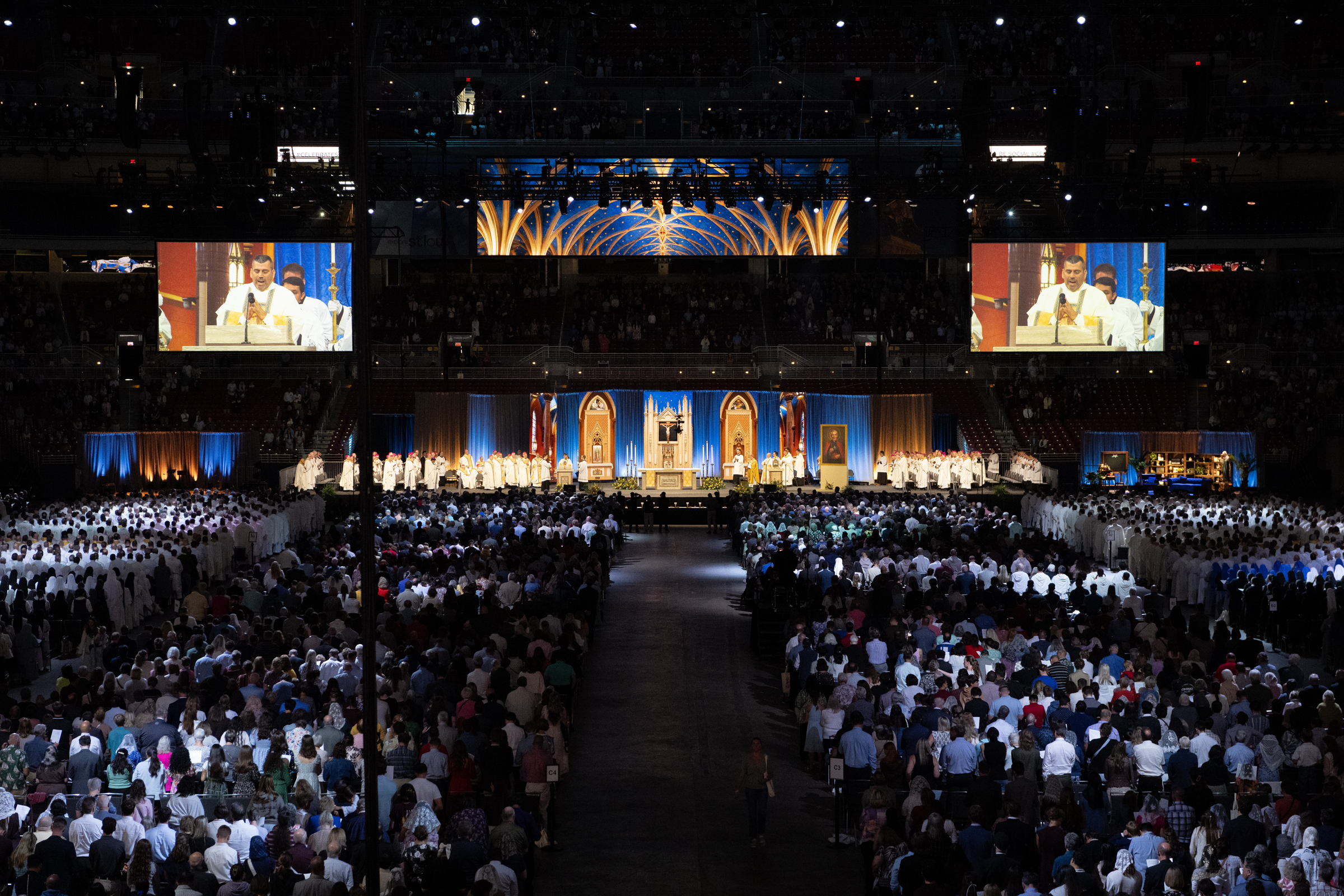 The Mass was held at the Dome at Americaʼs Center in St. Louis on. Sept. 24, 2026. | Credit: Jeffrey Bruno