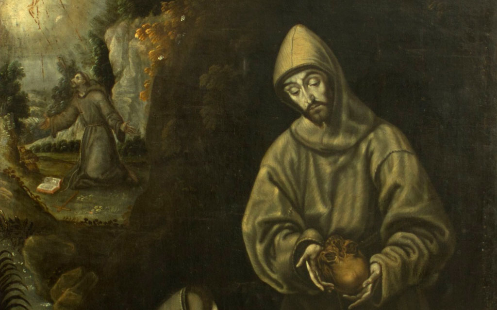 Parte de la obra "Meditación y Estigmatización de San Francisco de Asís", atribuida a El Greco. Crédito: Museo Convento San Francisco de Lima.