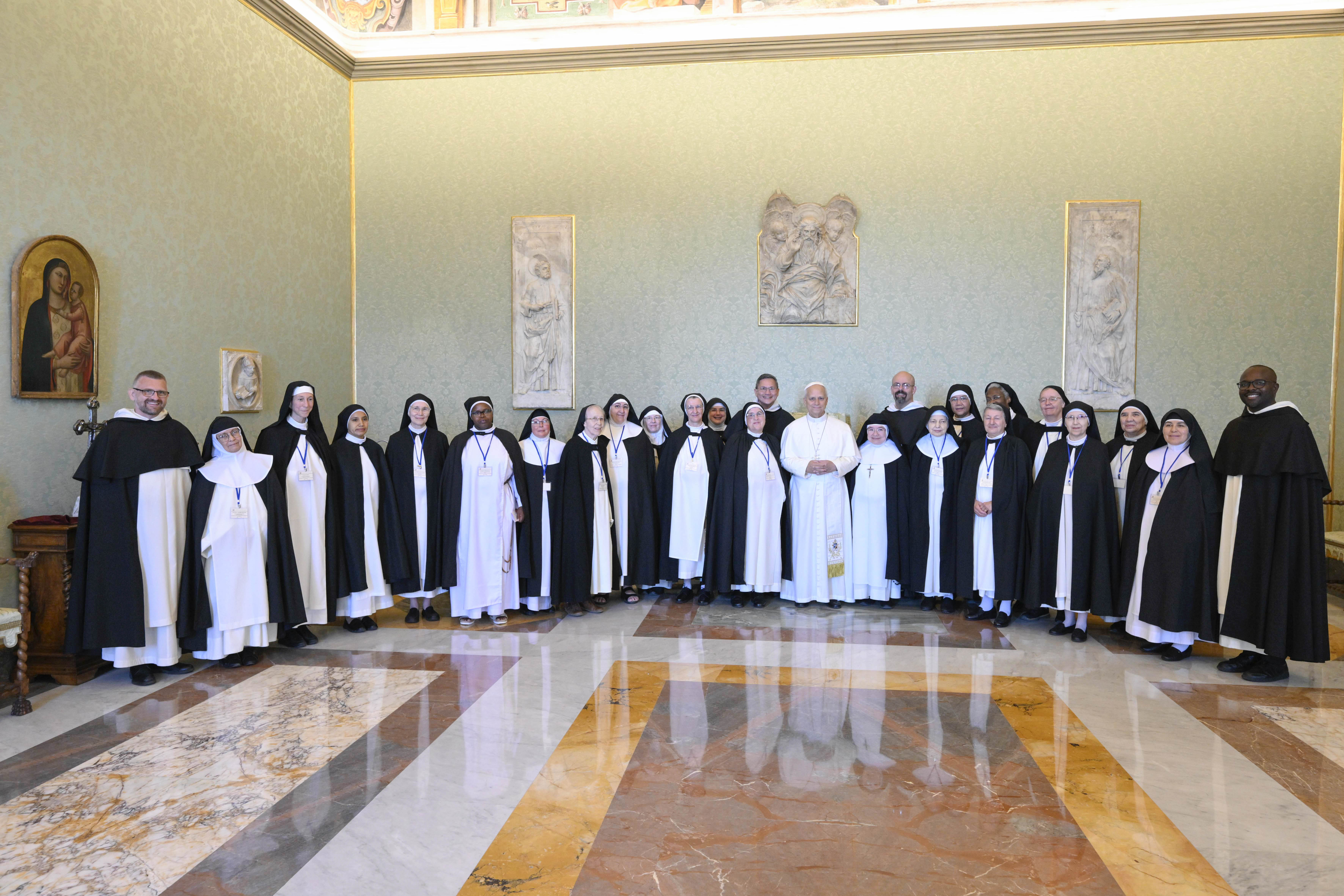 Pope Leo XIV addresses a delegation of the International Commission of Dominican Contemplative Nuns during a private audience at the Apostolic Palace in the Vatican on Sept. 30, 2026. |Credit: Vatican Media