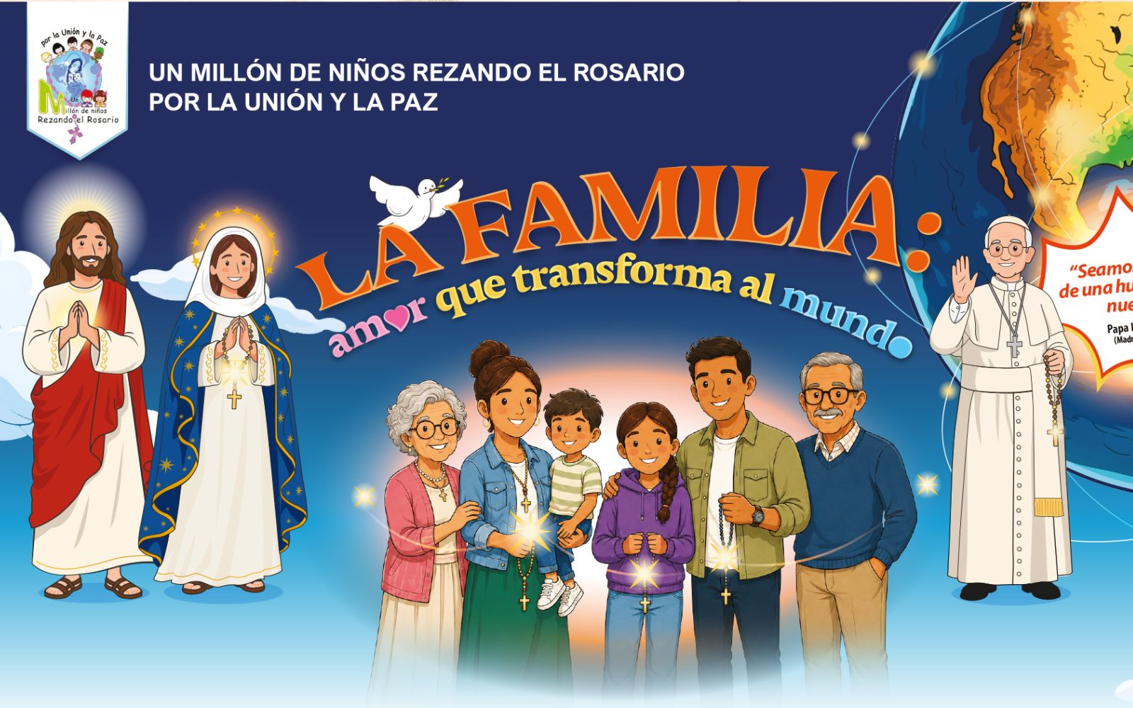 Afiche de la campaña venezolana de 'Un millón de niños rezando el Rosario' este 2026. | Crédito: Conferencia Nacional de Laicos de Venezuela.
