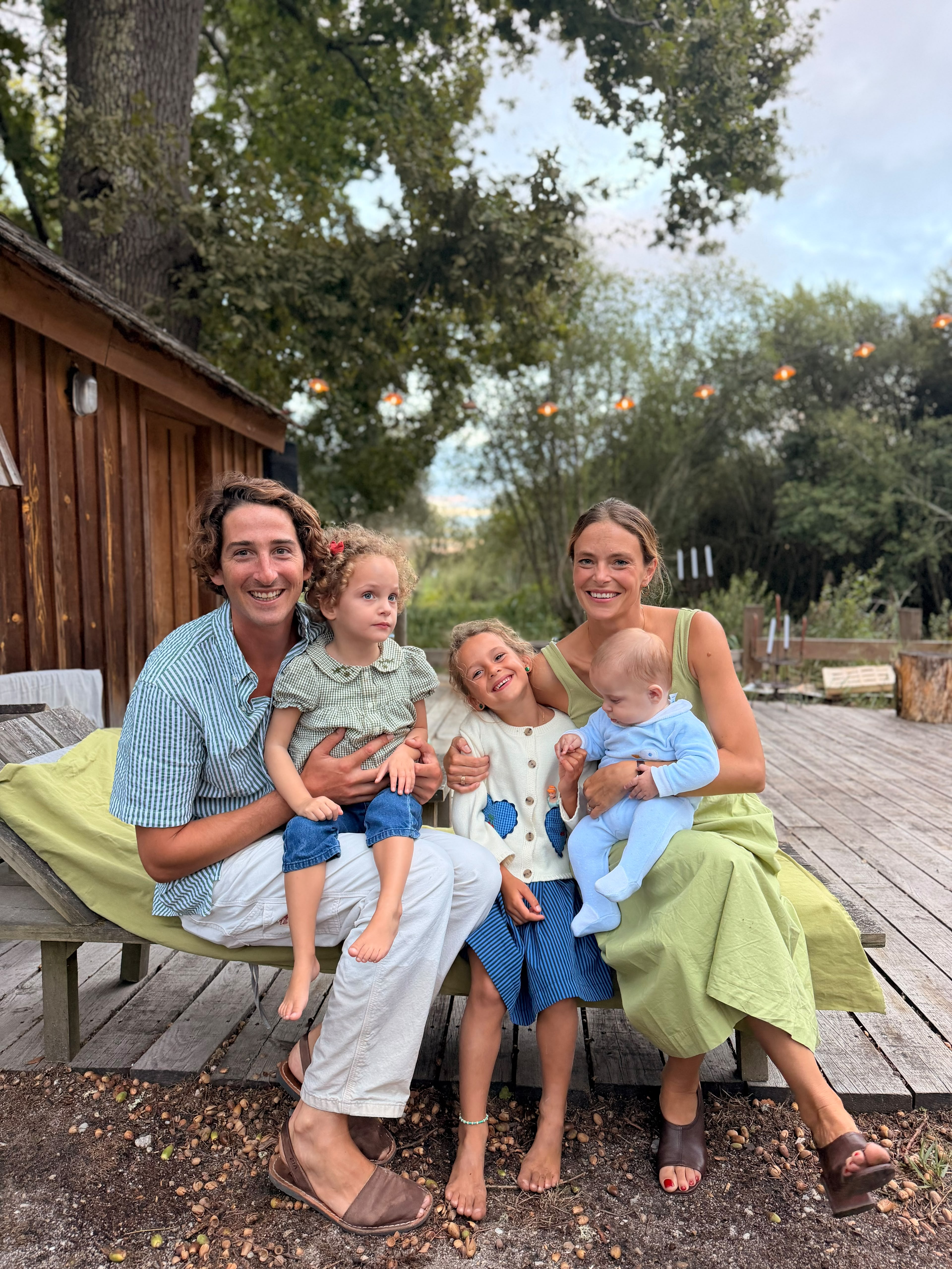 The Hamelin family. From left to right, Alexandre, 3-year-old Olivia, 5-year-old Alba, Bérénice, and 6-month-old Raphaël. | Credit: Photo courtesy of the Hamelin family